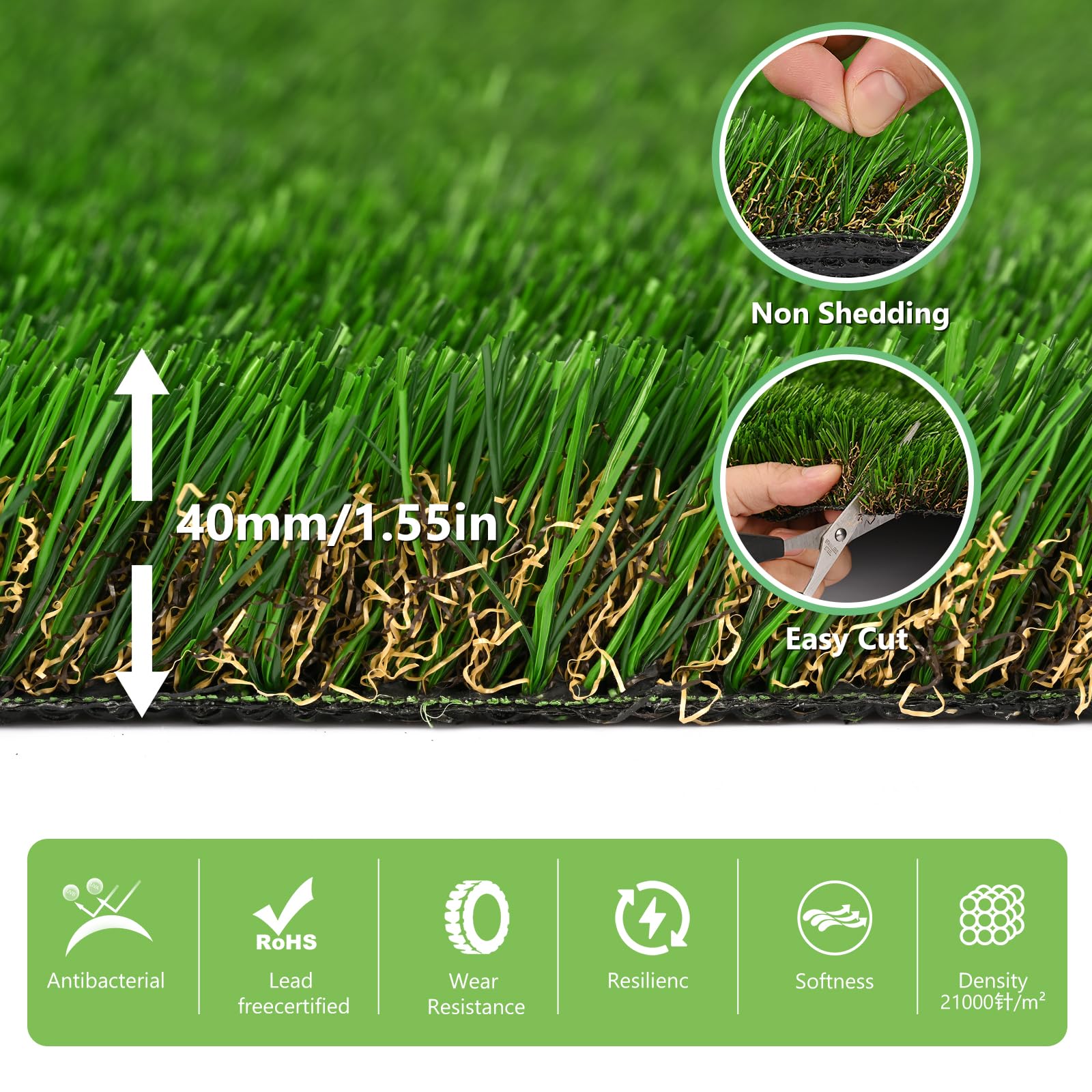 Fake Grass Pee Pad For Dogs -31.5*59Inch Washable, Dog Puppy Potty Training Grass, Artificial Turf Pet Grass Mat Outside, Patio