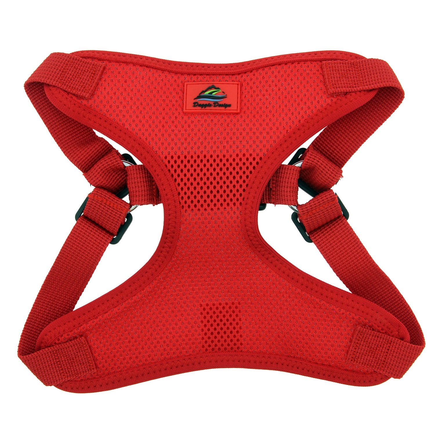 Doggie Design Soft Lightweight Wrap And Snap Choke Free Dog Harness - Flame Red (L)