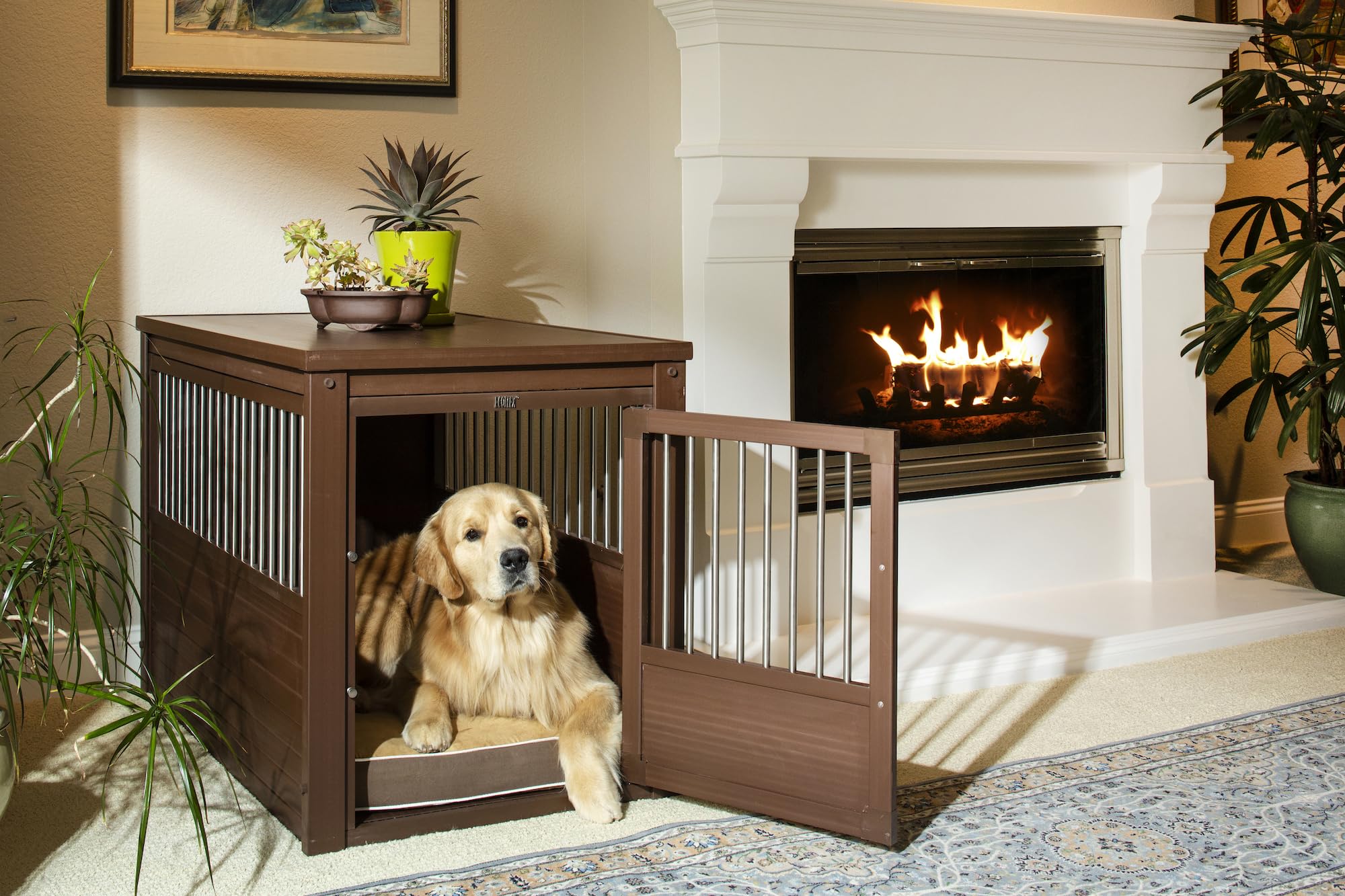 New Age Pet Ecoflex Pet Crate/End Table, X-Large, Russet