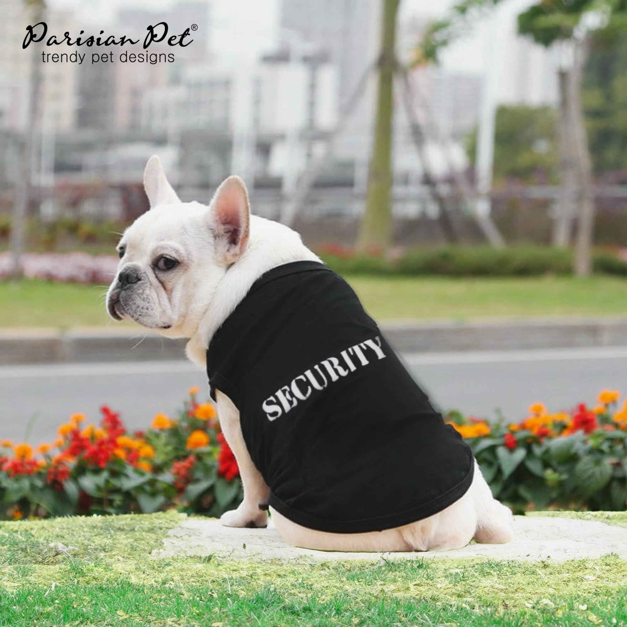 Parisian Pet Dog T-Shirt With Embroidered 'Security' Word Dog Halloween Shirt - 100% Cotton, Breathable Dog Security Shirt - Sleeveless Pet Vest - Machine Washable Dog Shirts For Small Dogs - Xxs