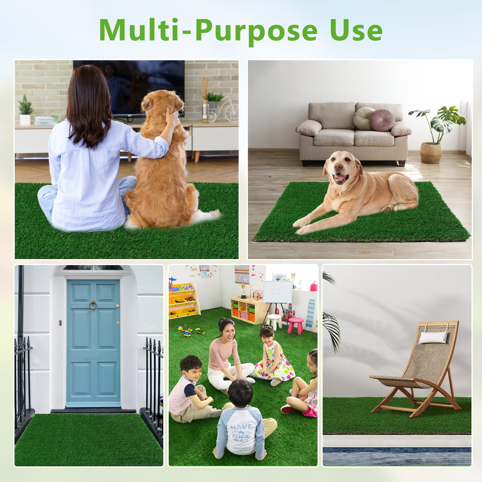 Bjxjnord Artificial Grass For Dogs Potty,Dog Grass Pad ,36.2*60.2Inch Fake Grass Pee Pad For Dogs,Dog Putty Potty Training Grass