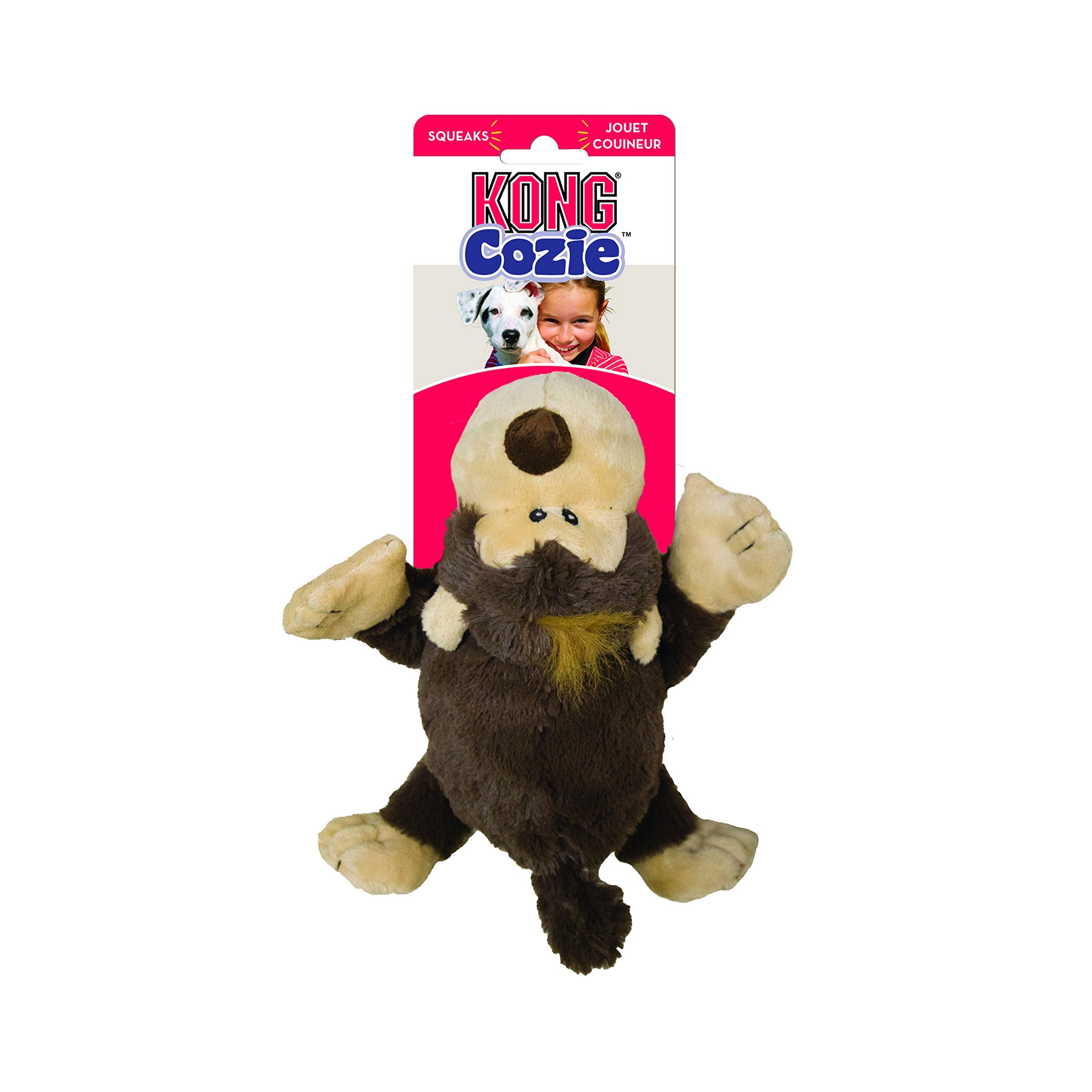 Kong Cozie Funky Monkey, Squeaky Plush Dog Toy, For Medium Dogs