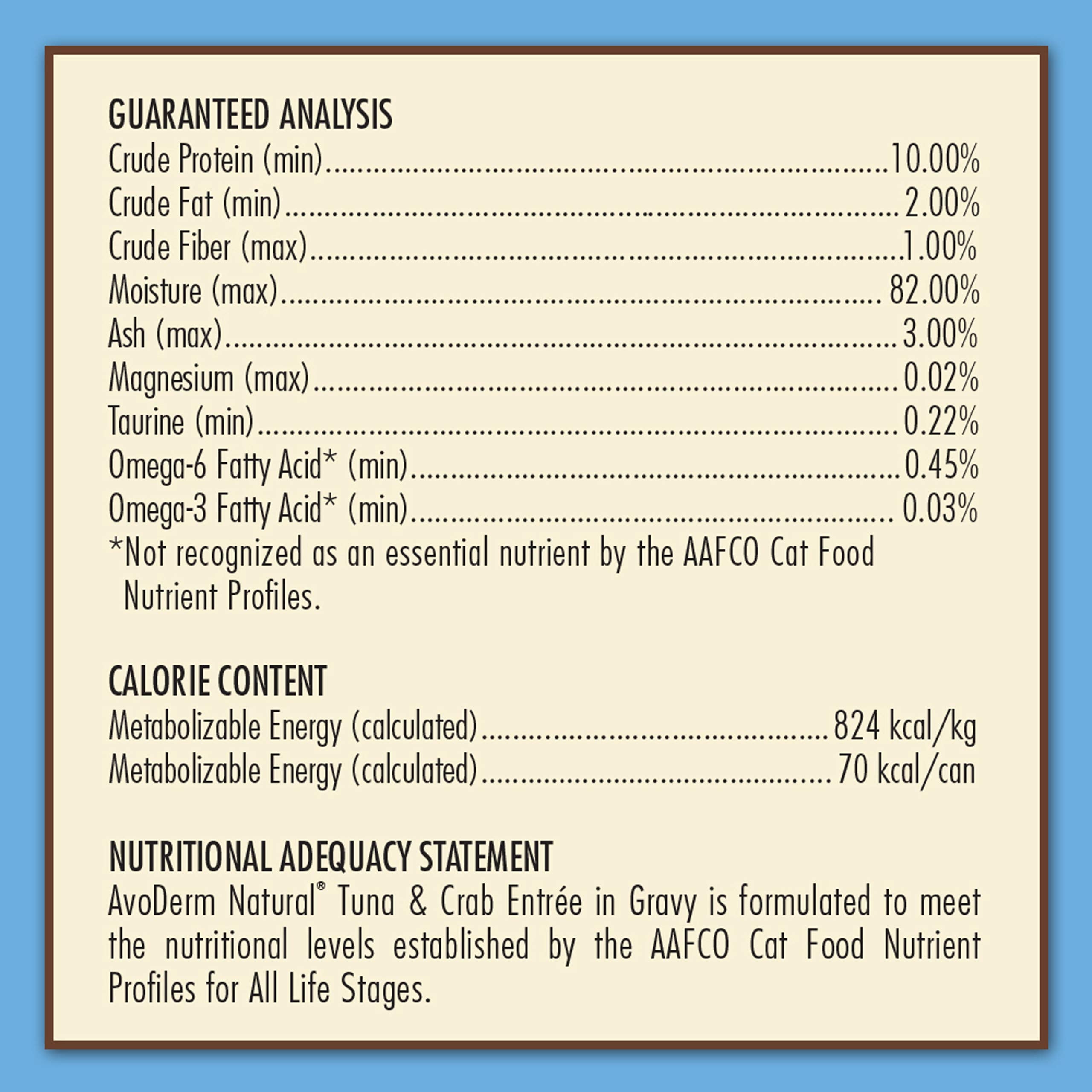 AvoDerm Natural Grain Free Wet Cat Food, Tuna & Crab in Gravy, 5 oz Can (Pack of 24)