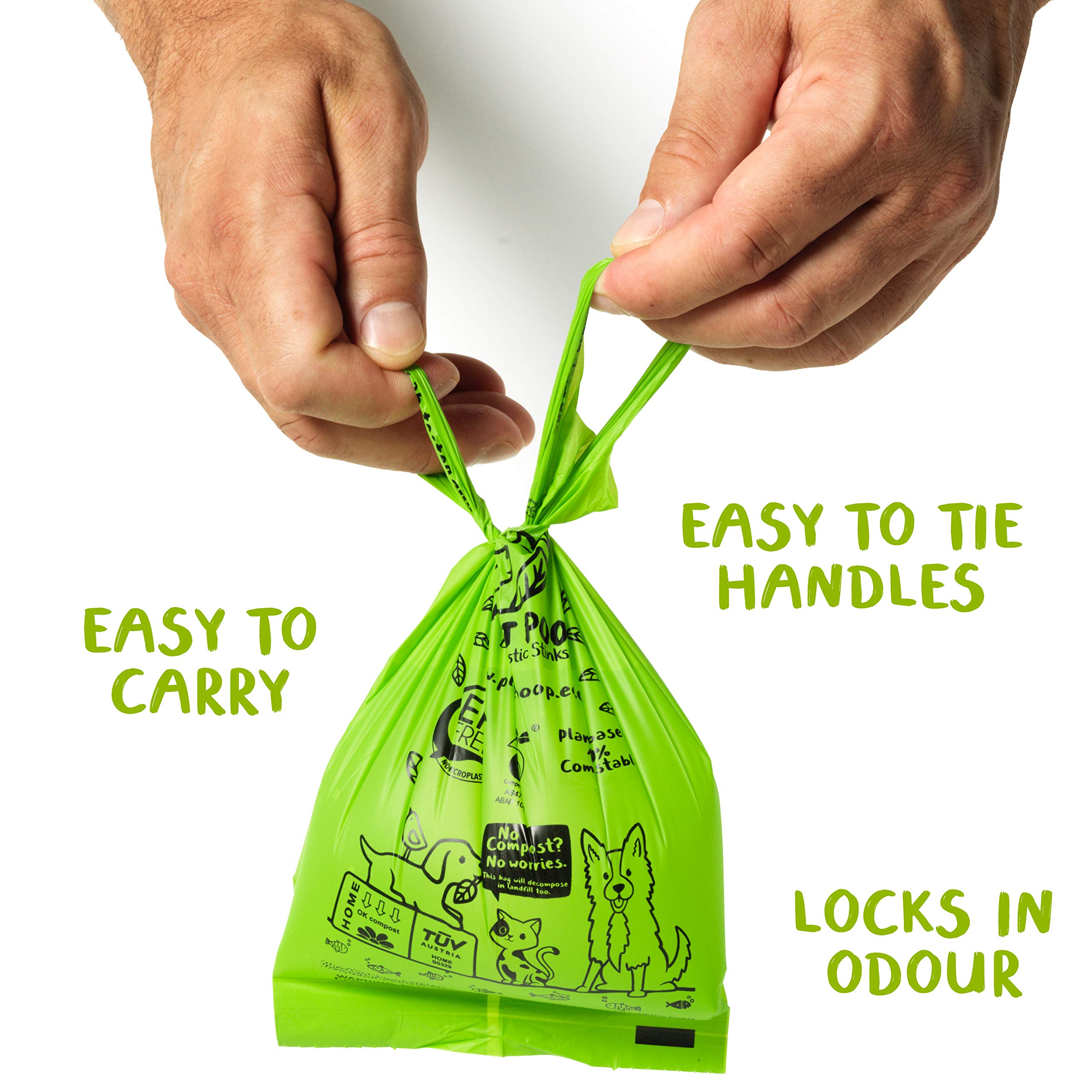 PLANET POOP Compostable Dog Poop Bags, 200 Count, Biodegradable, Green, Leakproof, Mini Size with Handles