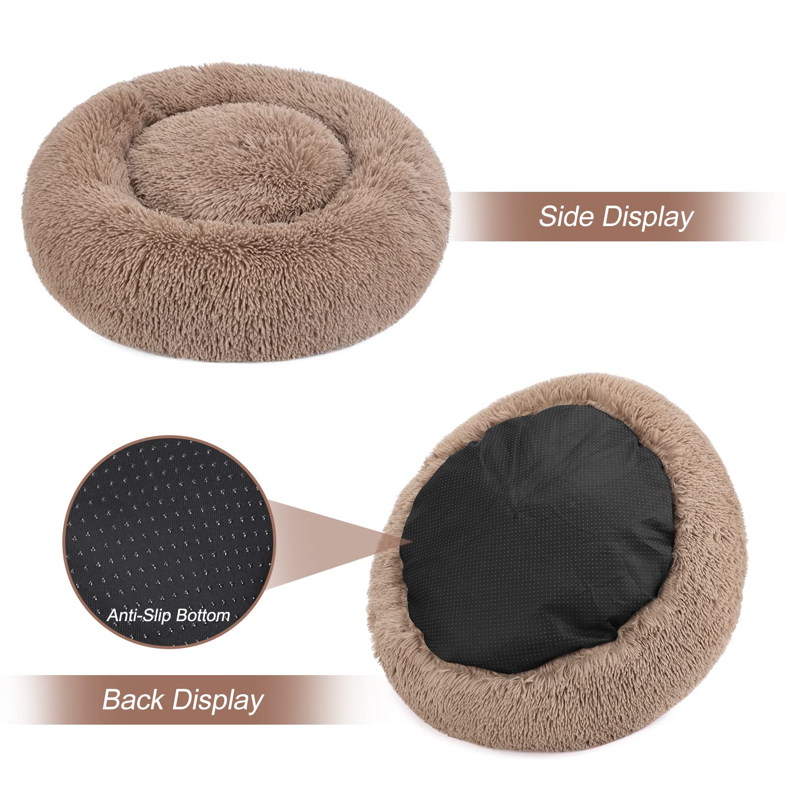 Perpets Orthopedic Dog Bed Comfortable Donut Cuddler Round Dog Bed Ultra Soft Washable Dog And Cat Cushion Bed (Style 6)