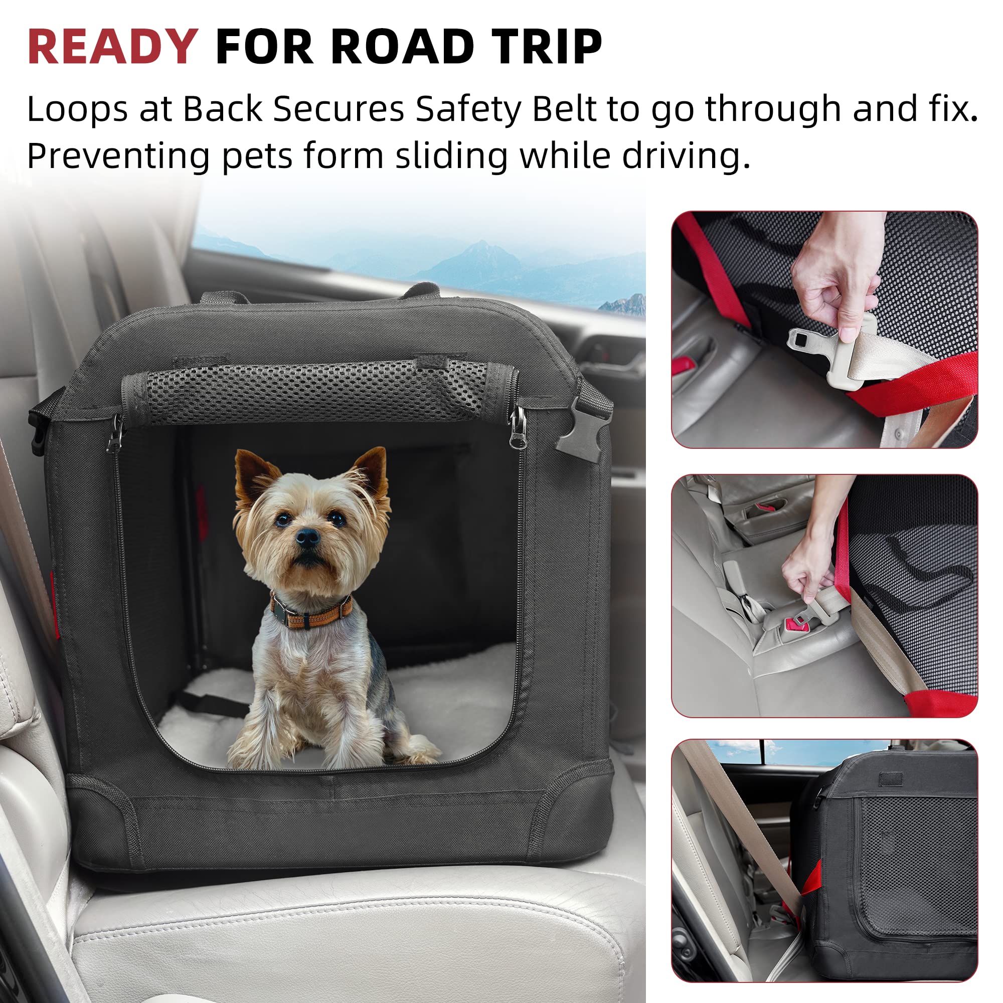 Petprsco Large Cat Carrier for 2 Cats Small Medium Dogs, Soft Pet Carrier 24x17x17 for Traveling with Warm Blanket Foldable Bowl