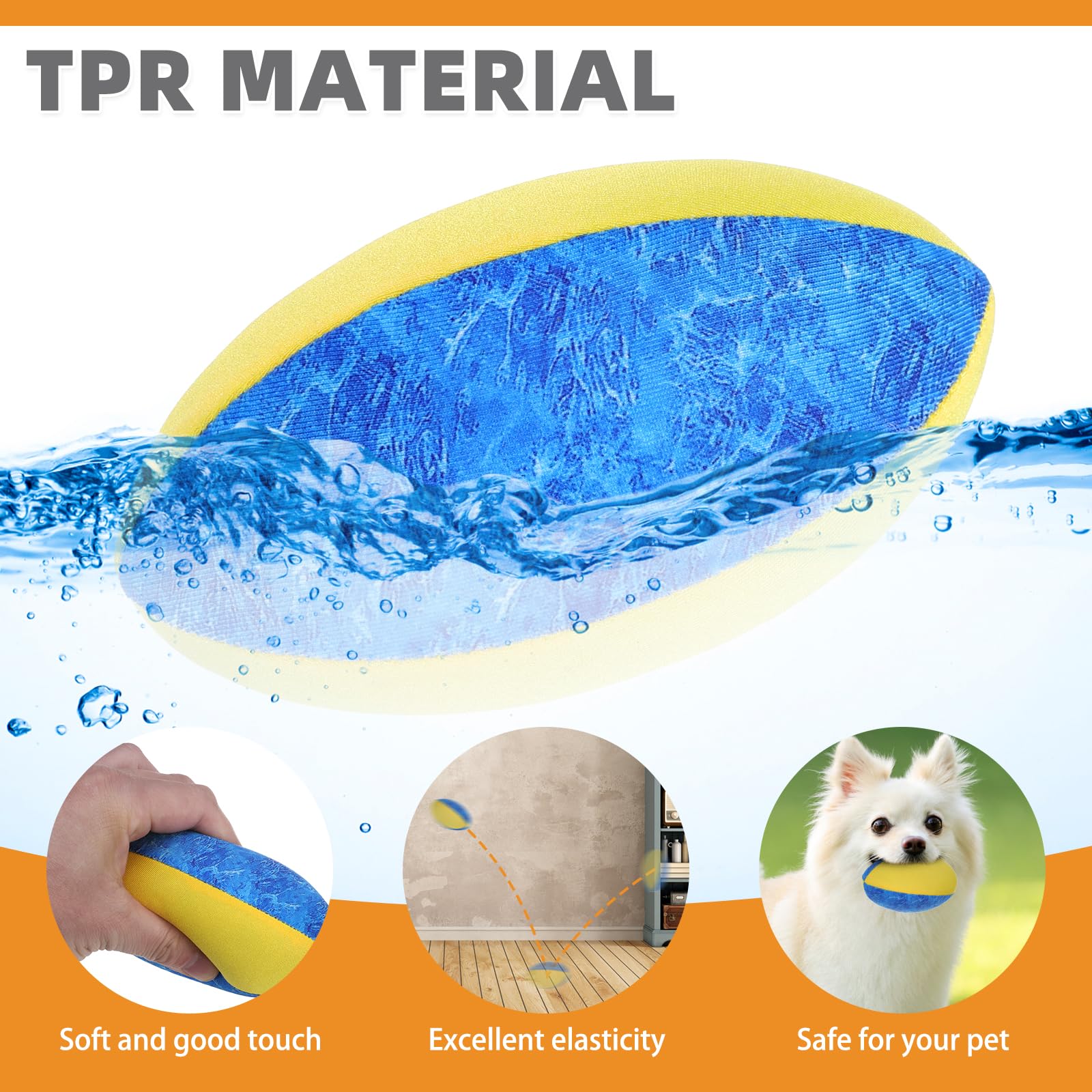 Kooltail Floating Dog Pool Toys - Summer Dog Bouncing Water Toys For Swimming Pool, Interactive Dogs Training Games Chew Toy Sof