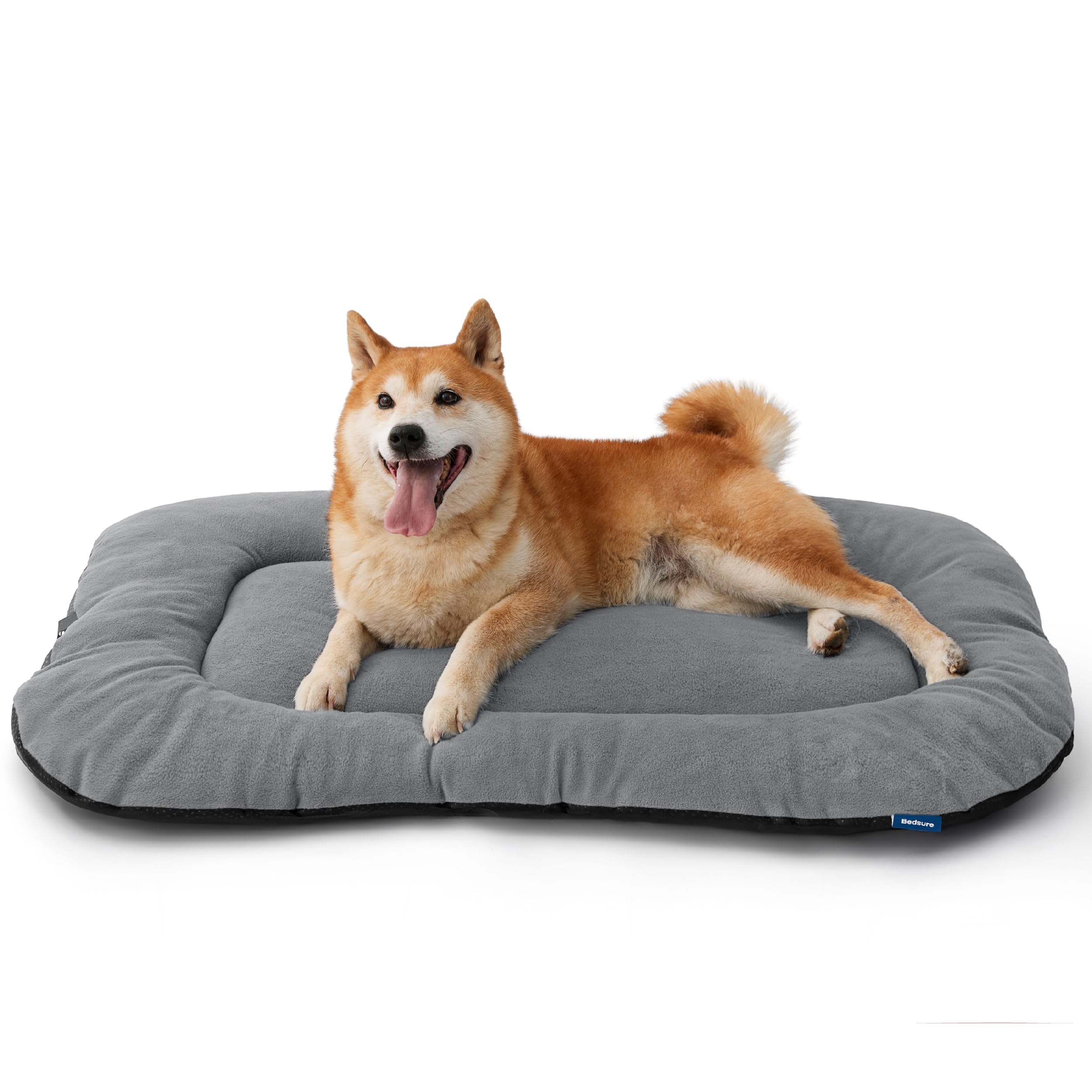 Bedsure Washable Dog Crate Pad For Large Dogs, Flat Puppy Kennel Dog Bed For Crate, Ultra Soft Fleece Pet Sleeping Mat With Non-