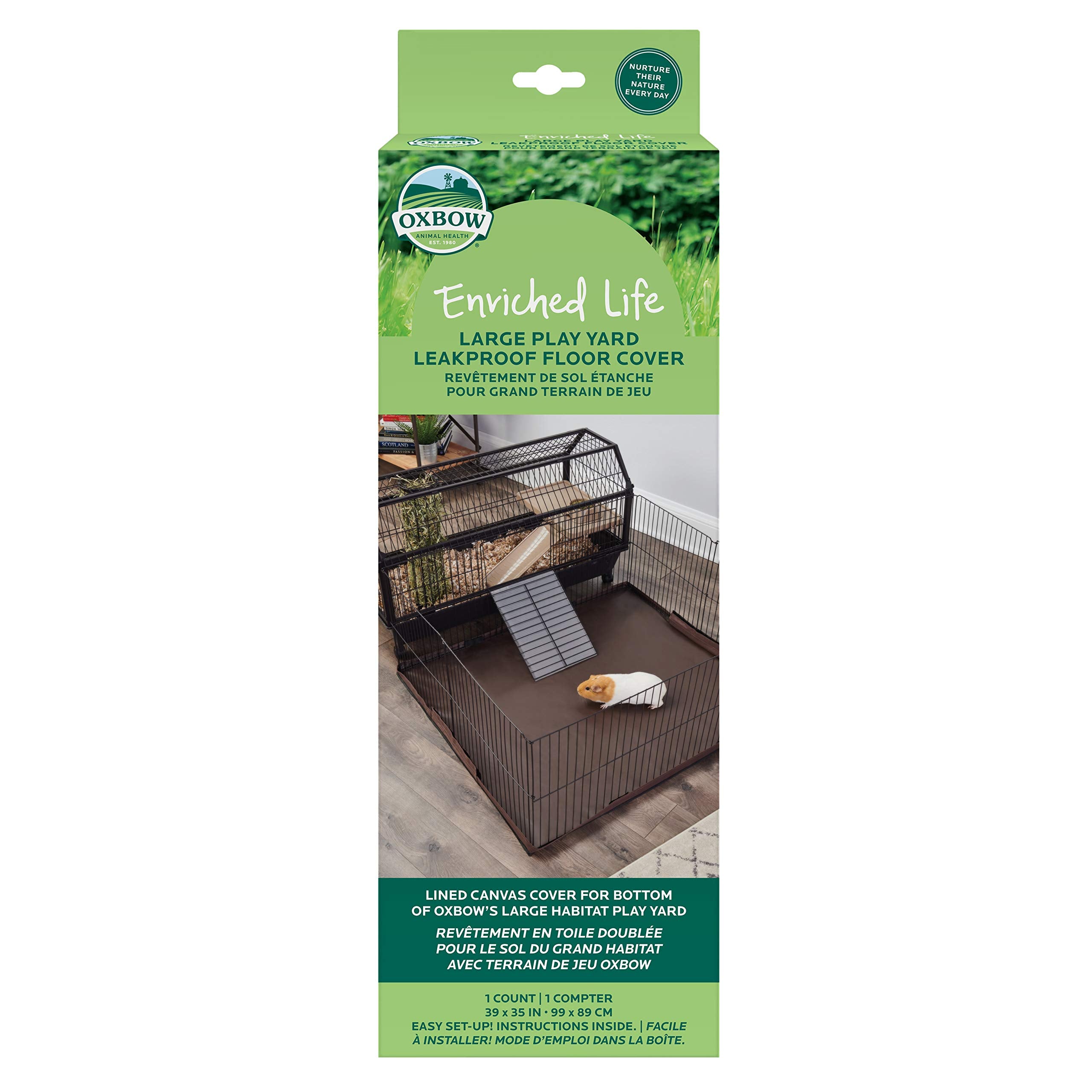 Oxbow Enriched Life Large Play Yard Leakproof Floor Cover, Essential for Rabbit Cage, Guinea Pig Cage Floor Cover, Bunny Supplie