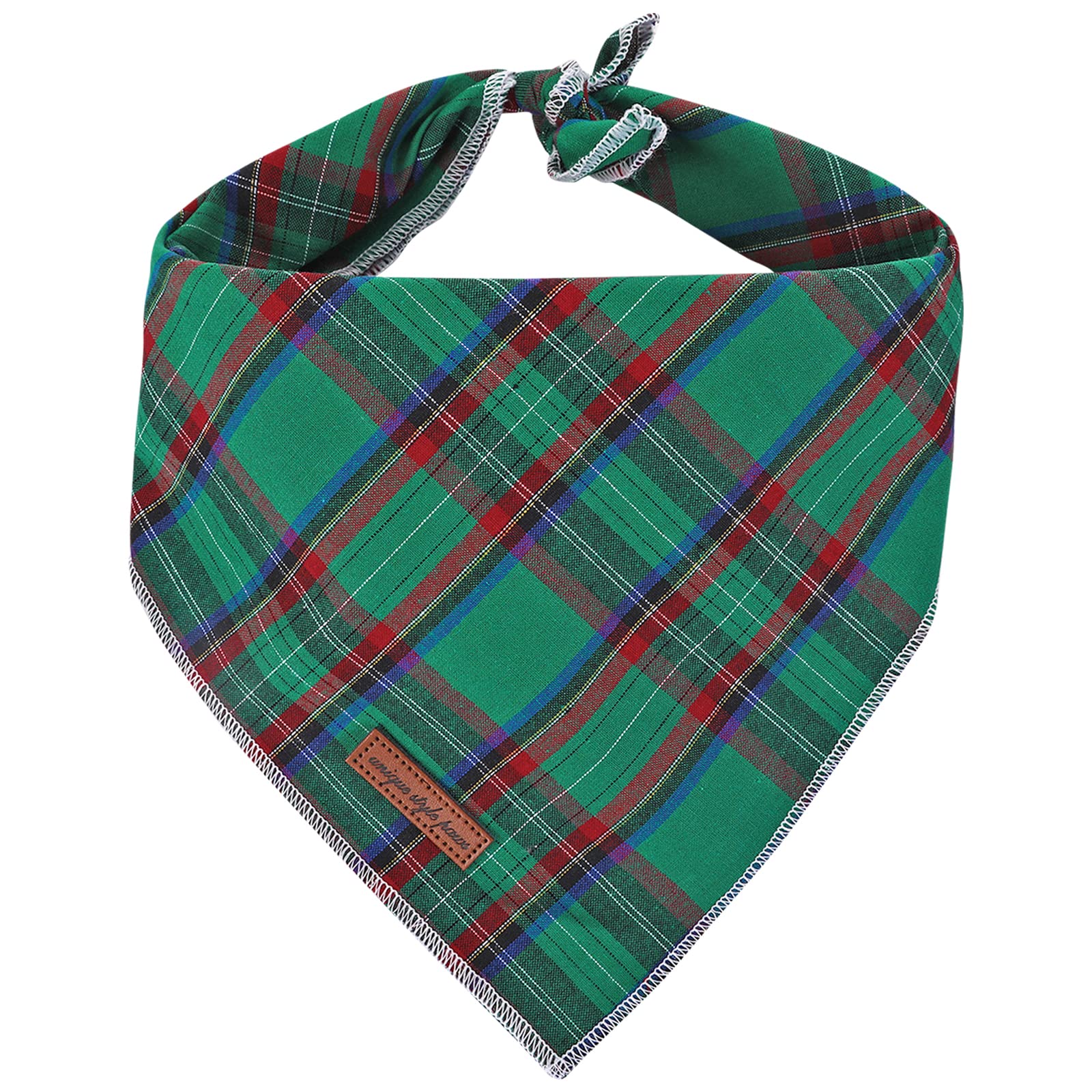 Unique Style Paws Dog Christmas Bandanas 1Pc Washable Cotton Triangle Dog Scarfs For Small Medium Large Dogs And Cats-New Green 