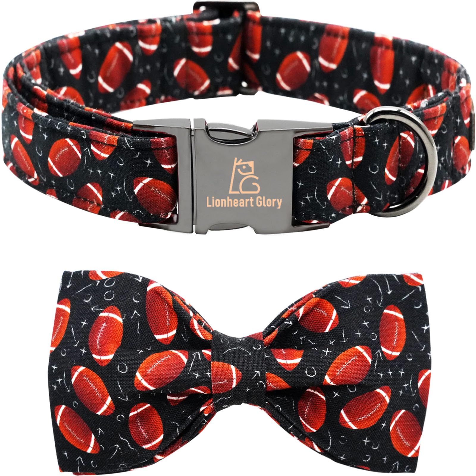 Lionheart Glory Dog Collar Bowtie - Adjustable Cotton Bow For X-Large Dogs