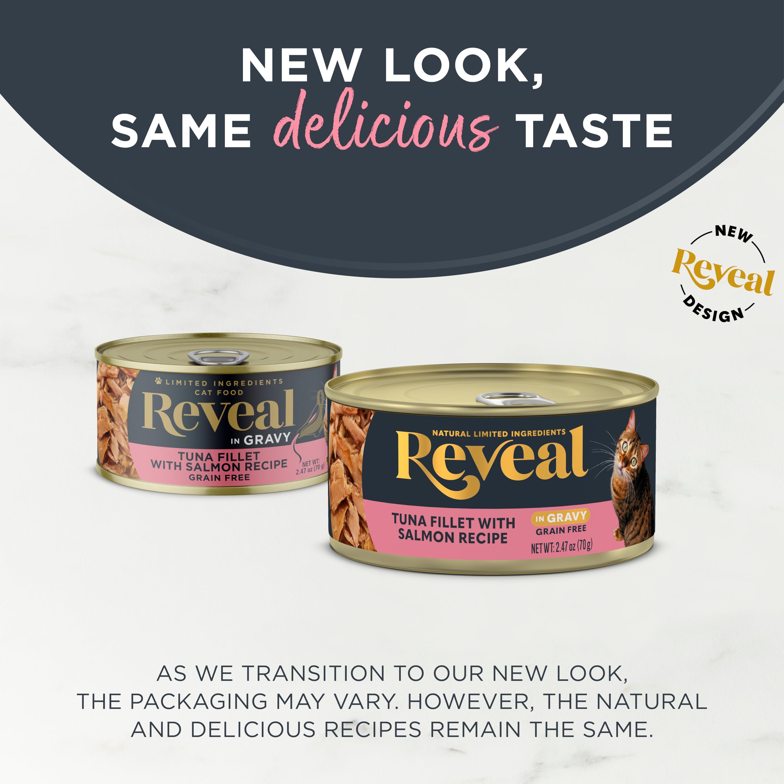 Reveal - Grain Free | Wet Canned Cat Food | 2.47oz - 24 Pack - Premium Nutrition, 100% Natural, No Additives, and Limited Ingred