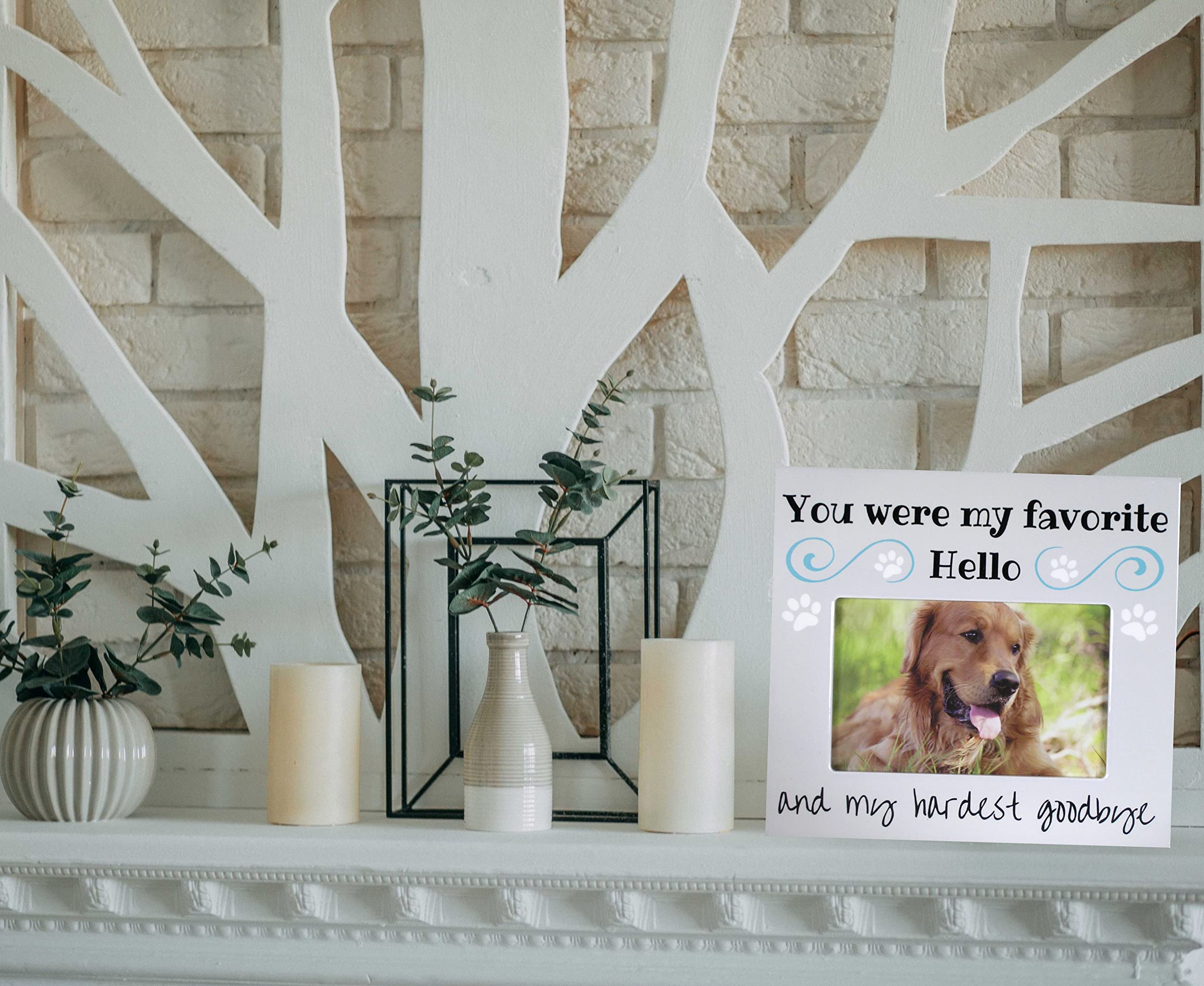 BANBERRY DESIGNS Personalized Pet Remembrance Gift Customized Pet Memorial Picture Frame Bereavement Custom Photo Frame for Dog