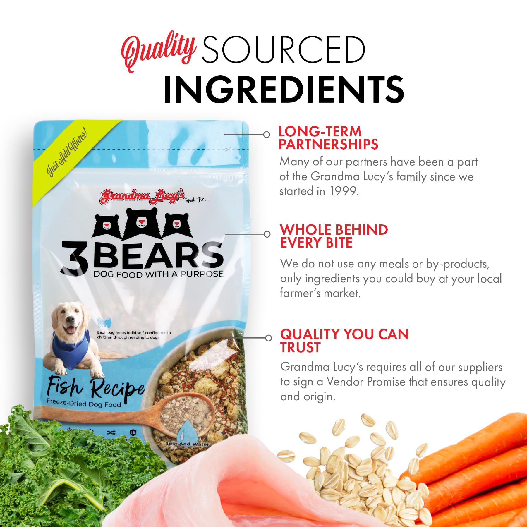 Grandma Lucys 3 Bears Fish Dog Food - 8lb
