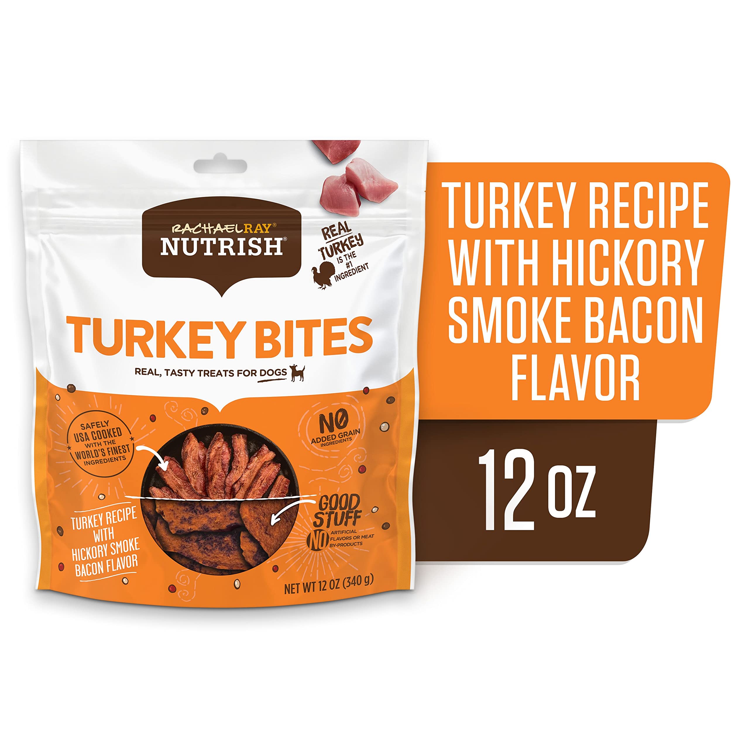 Rachael Ray Nutrish Turkey Bites Turkey Recipe With Hickory Smoke Bacon Flavor Dog Treats, 12 oz. Pouch