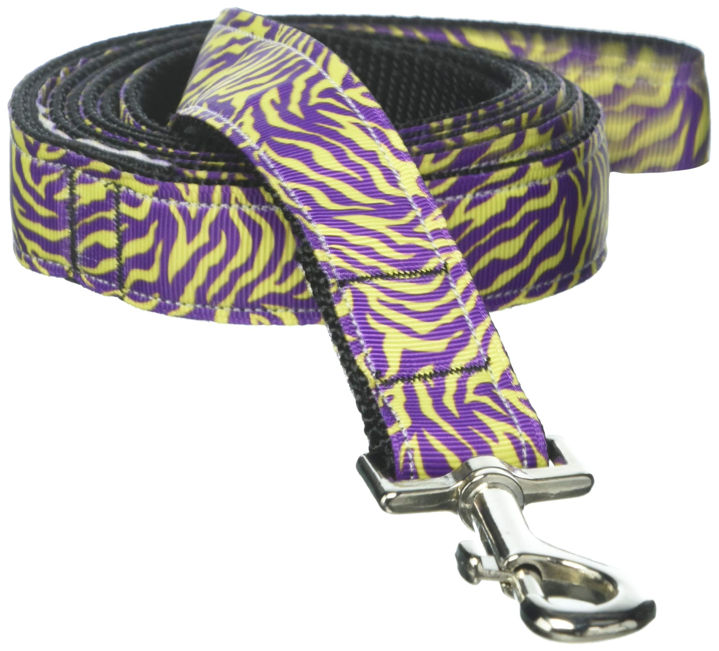 Pet Dog & Cat Nylon Collar or Leash, "Purple and Yellow Tiger Stripes" 1" w x 6 ft. leash