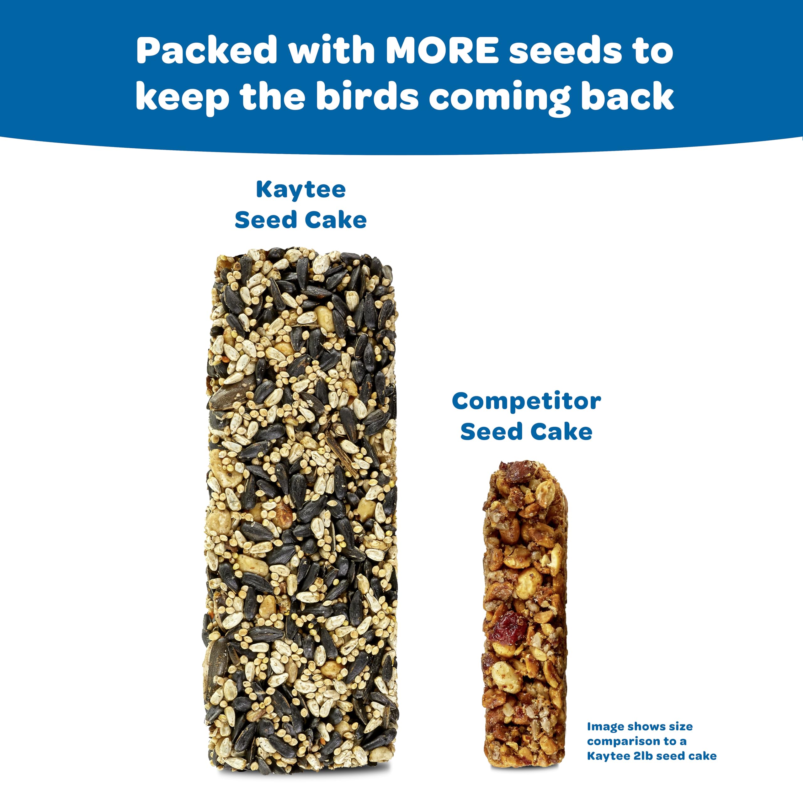 Kaytee Wild Bird Gourmet Seed Cake, 2 lbs, 4 Count - Ideal for Cardinals, Chickadees, Woodpeckers & More