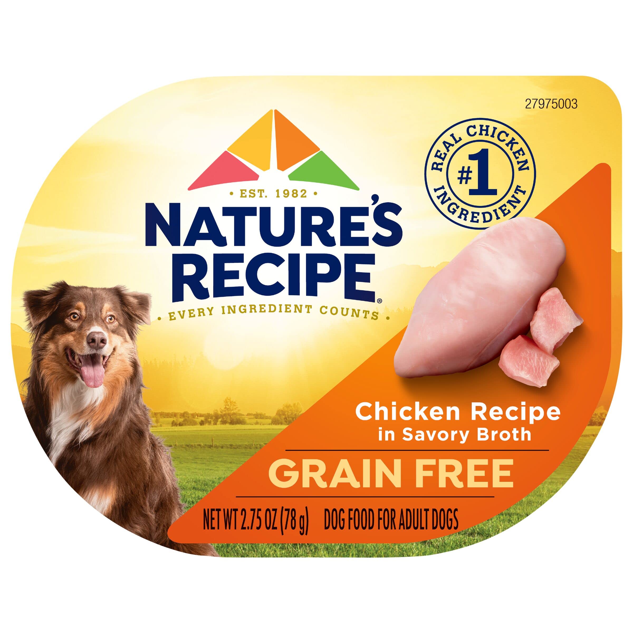 Natures Recipe Grain Free Chicken Recipe in Savory Broth Wet Dog Food, 2.75 oz. Cup, 12 Count