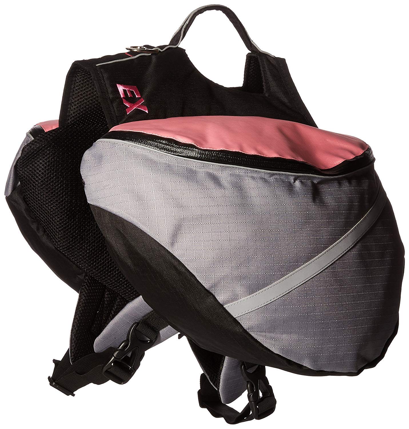 Doggles Dog Extreme Backpack, Gray/Pink, Large