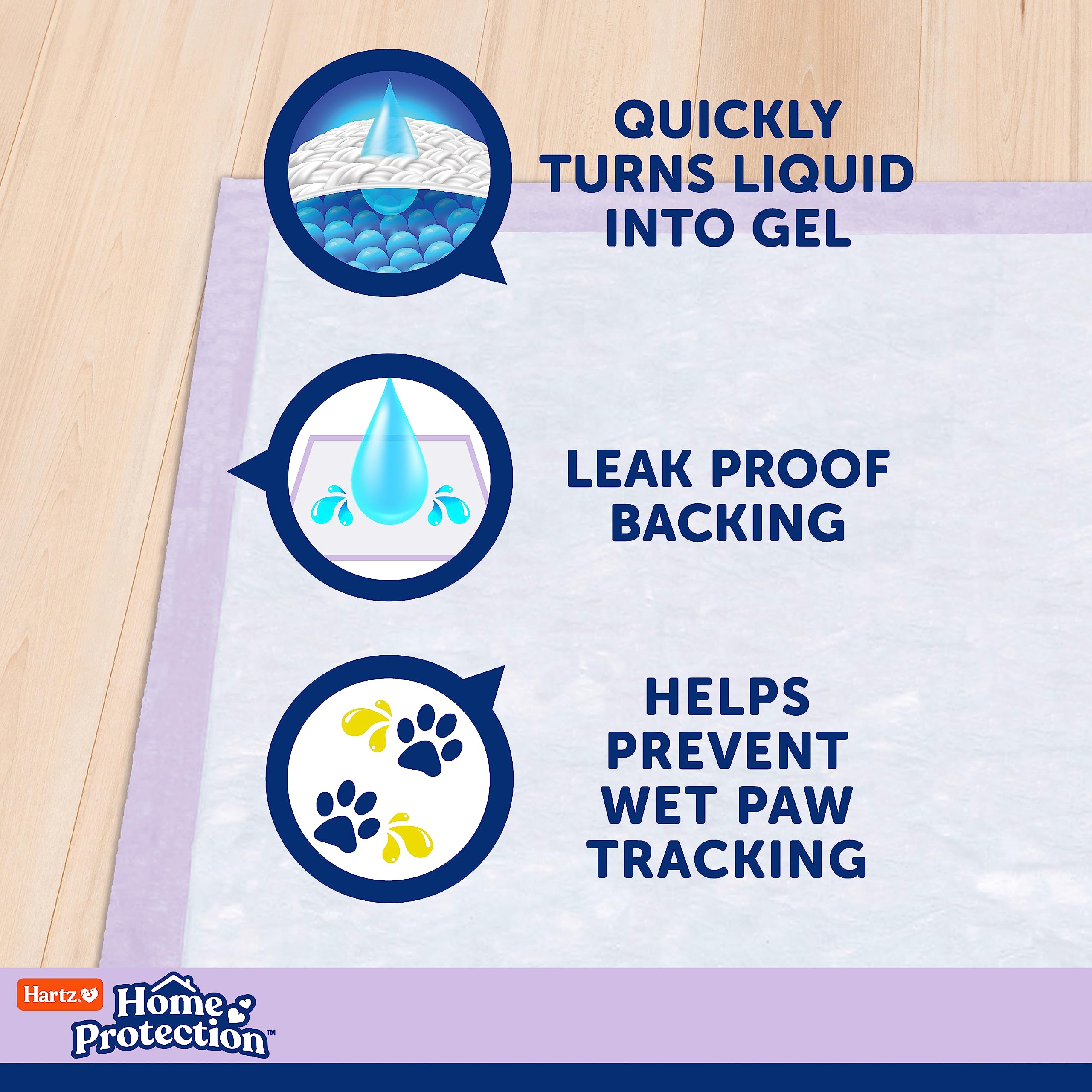 Hartz Home Protection Lavender Scented Dog Pads, 100 count, Super Absorbent & Won't Leak, Odor Eliminating