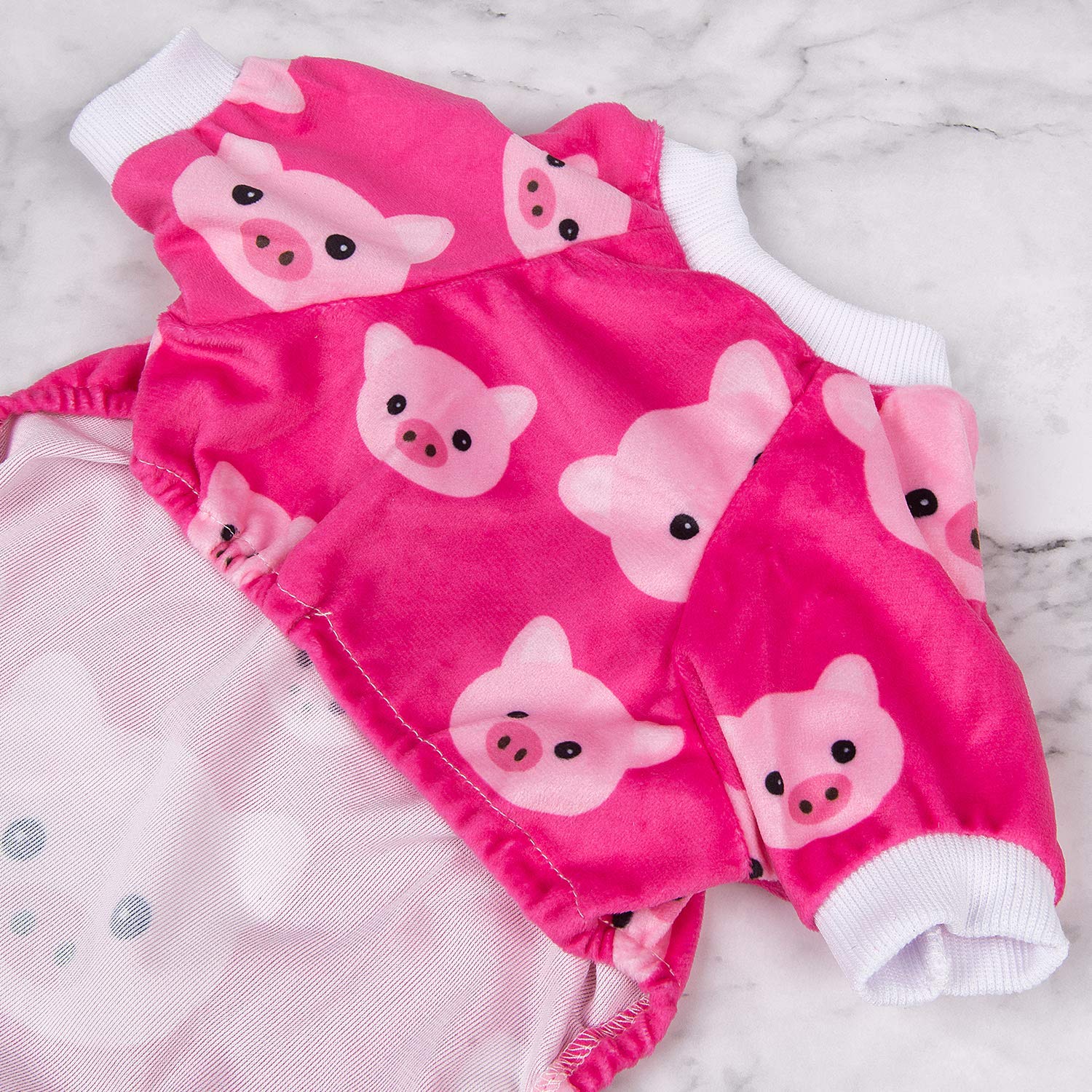 Cutebone Pink Pig Dog Pajamas Cute Cat Clothes Pet Pjs Onesie, Medium P46M