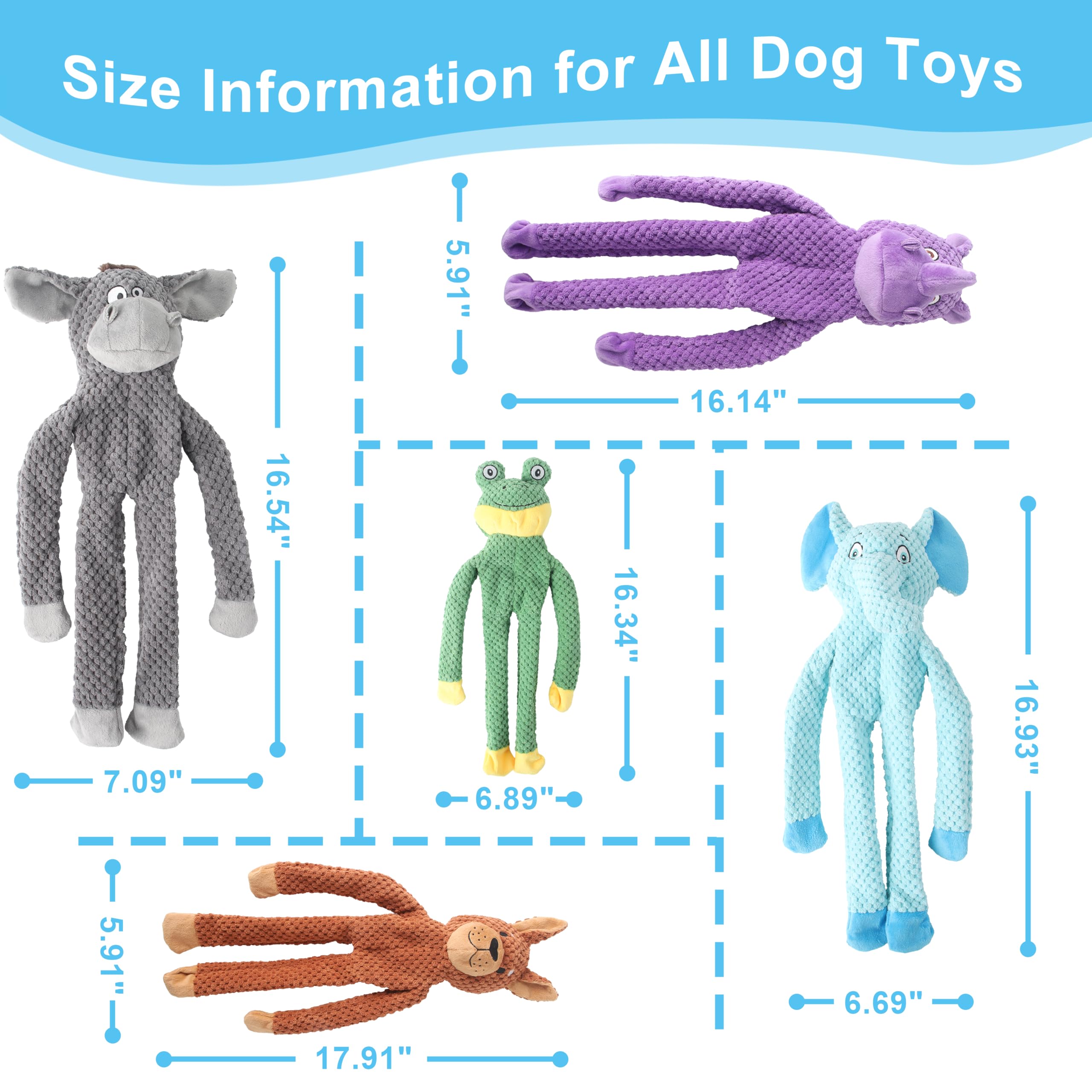Pelteflu Dog Squeak Toys For Small, Medium & Large Dogs, Durable Chew Toy For Teething And Chewing, Tough Interactive Puppy Toy,