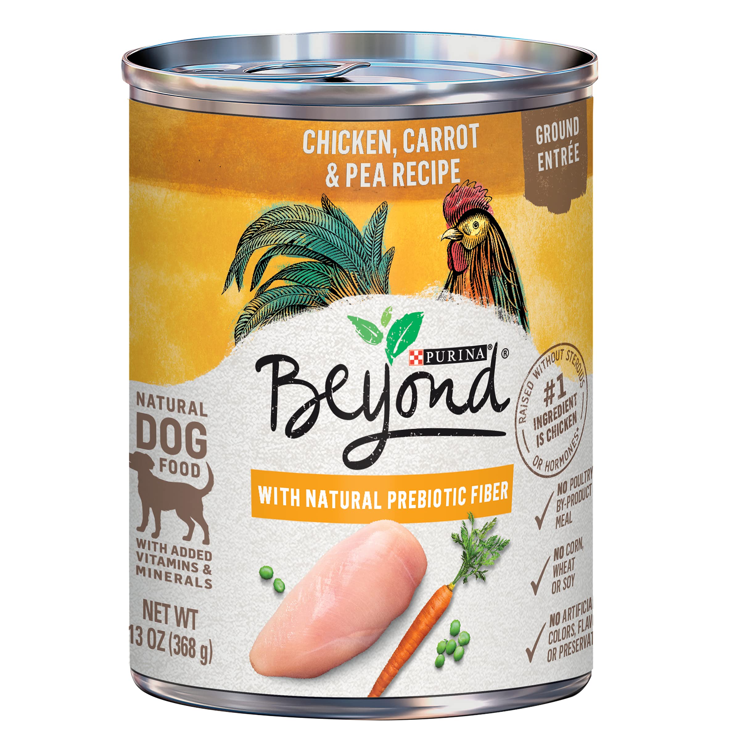 Purina Beyond Grain Free, Natural Pate Wet Dog Food, Grain Free Chicken, Carrot &amp; Pea Recipe - (12) 13 oz. Cans