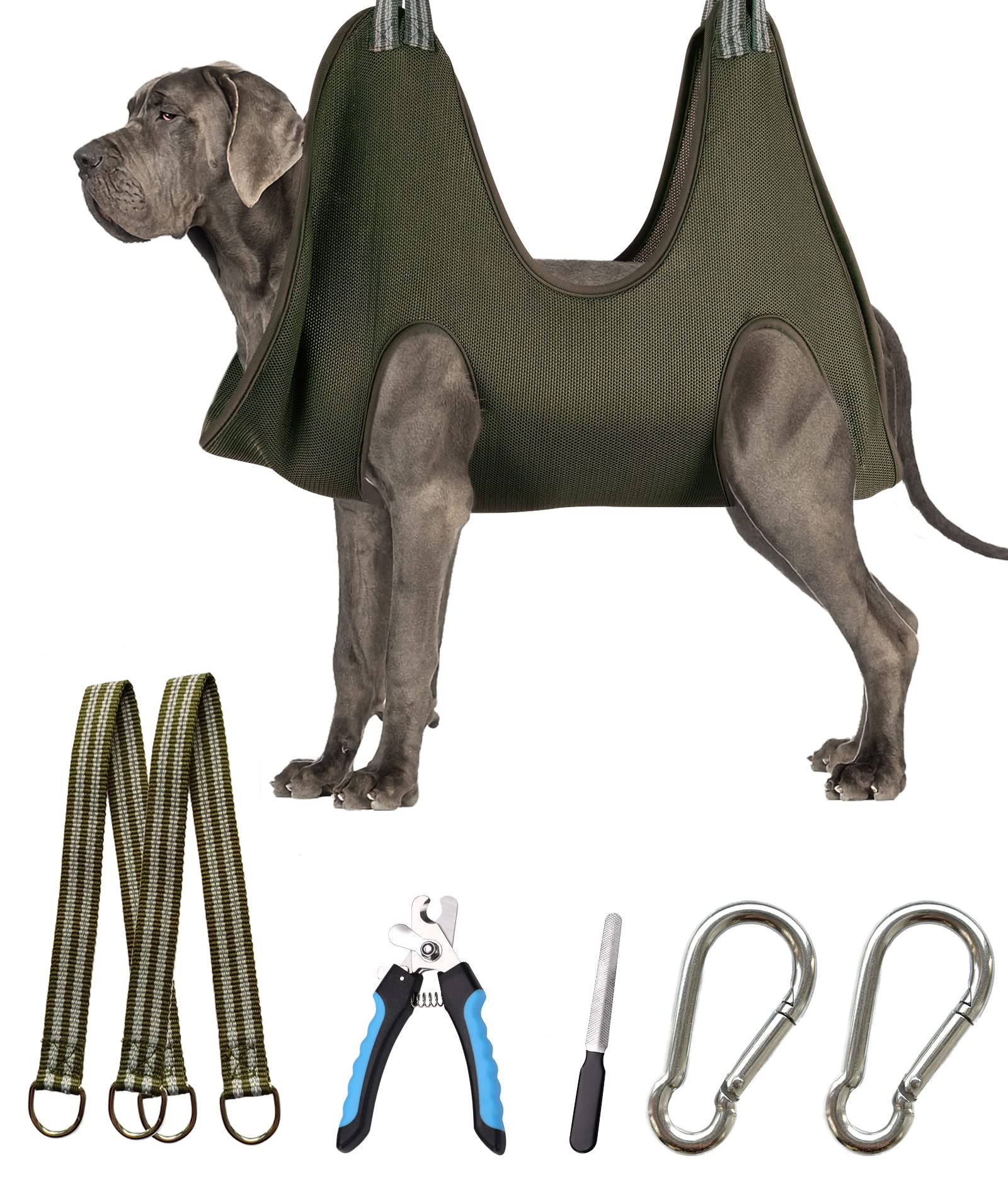 Kkiimatt 10 In 1 Pet Dog Grooming Hammock Harness With Nail Clipper,Nail File,Dog Nail Hammock,Dog Grooming Sling For Nail Trimm