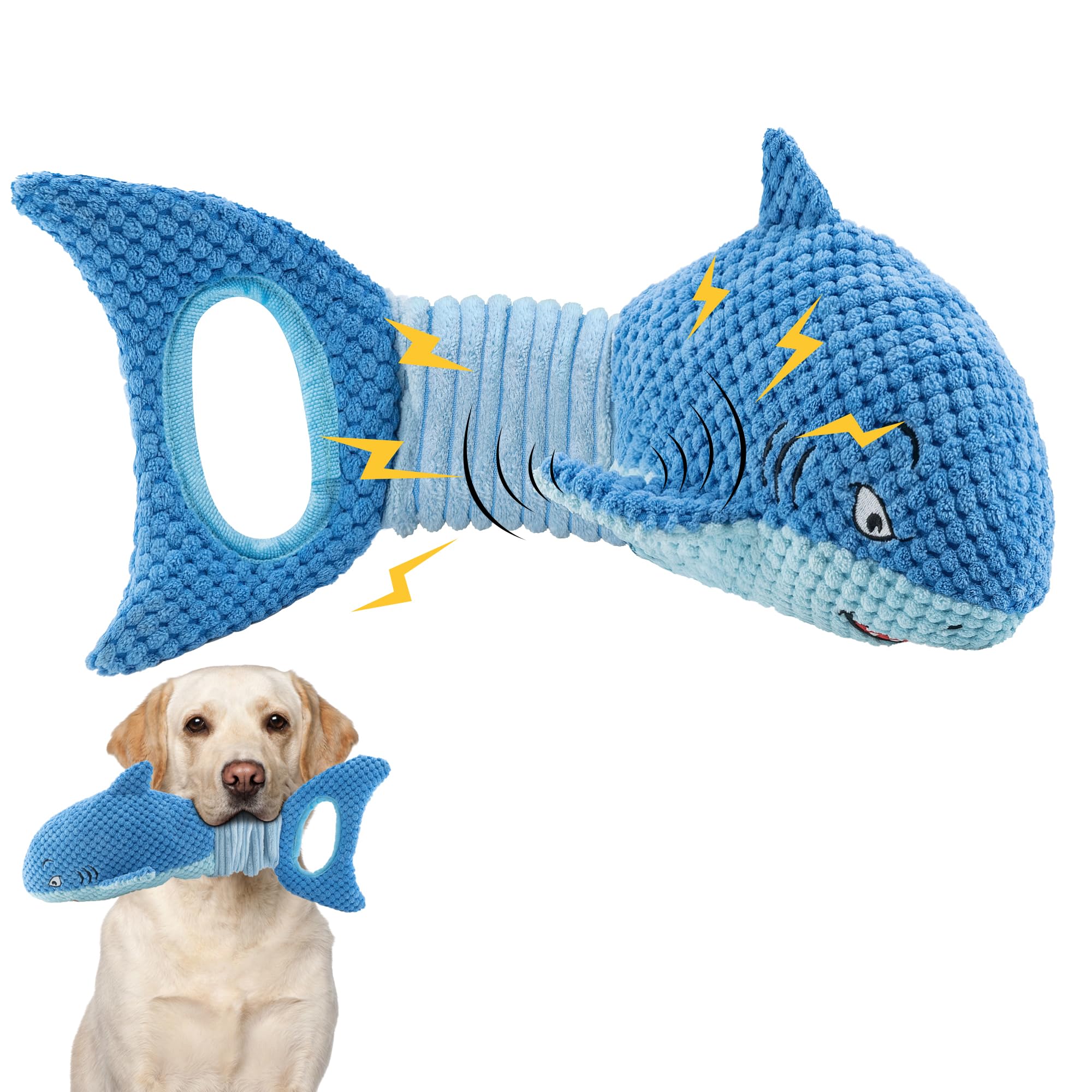 LEGEND SANDY Dog Toys for Aggressive Chewers, Large Dog Toys to Keep Them Busy, Interactive Squeaky Pet Toys,Crinkle Tug of War 