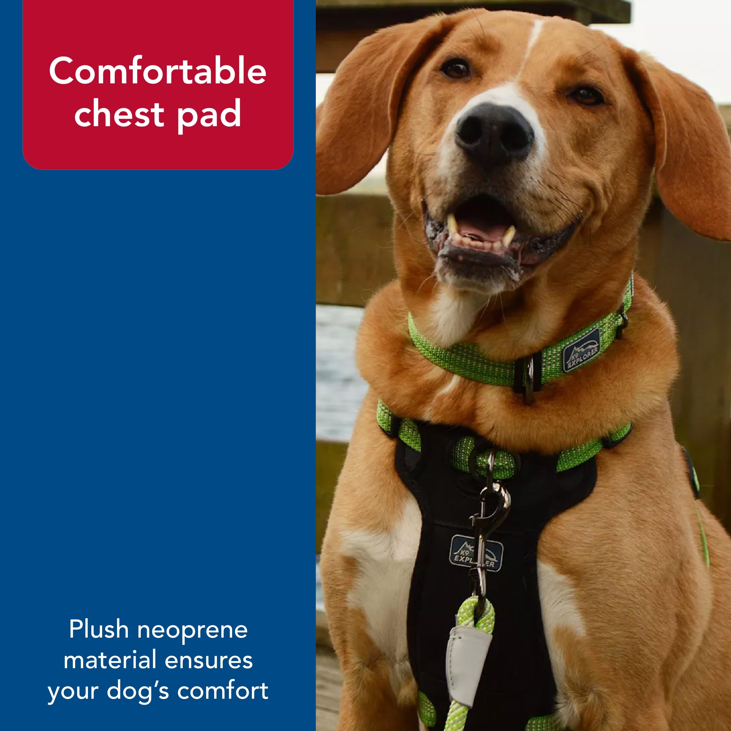 Coastal - K-9 Explorer - Brights Reflective Front-Connect Harness, Desert, 1'' X 20''-30''