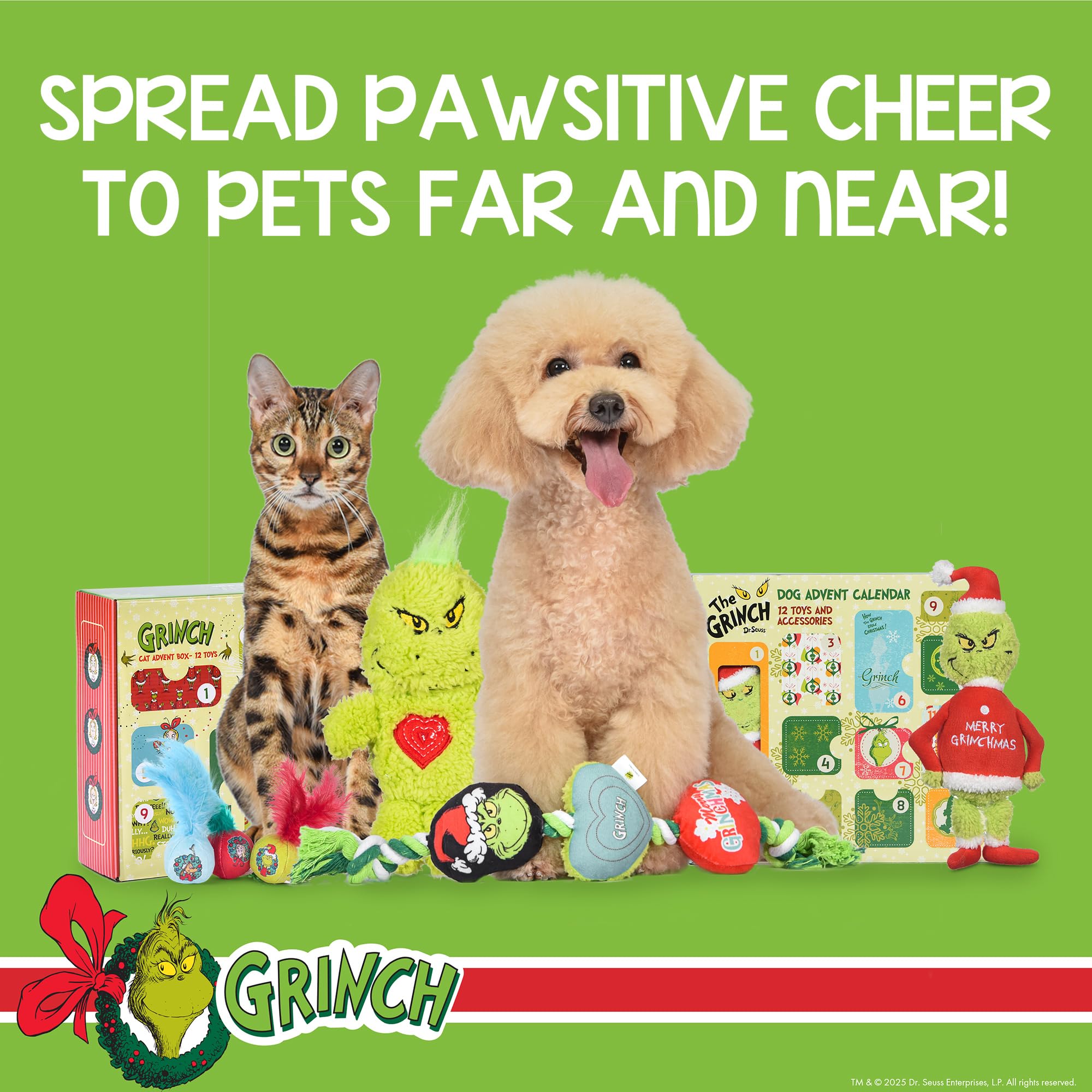 Dr. Seuss The Grinch Gnaws Chicken Dog Treats - Long Lasting Holiday Chews for Medium & Large Dogs, with Fillable Cavity for Spr