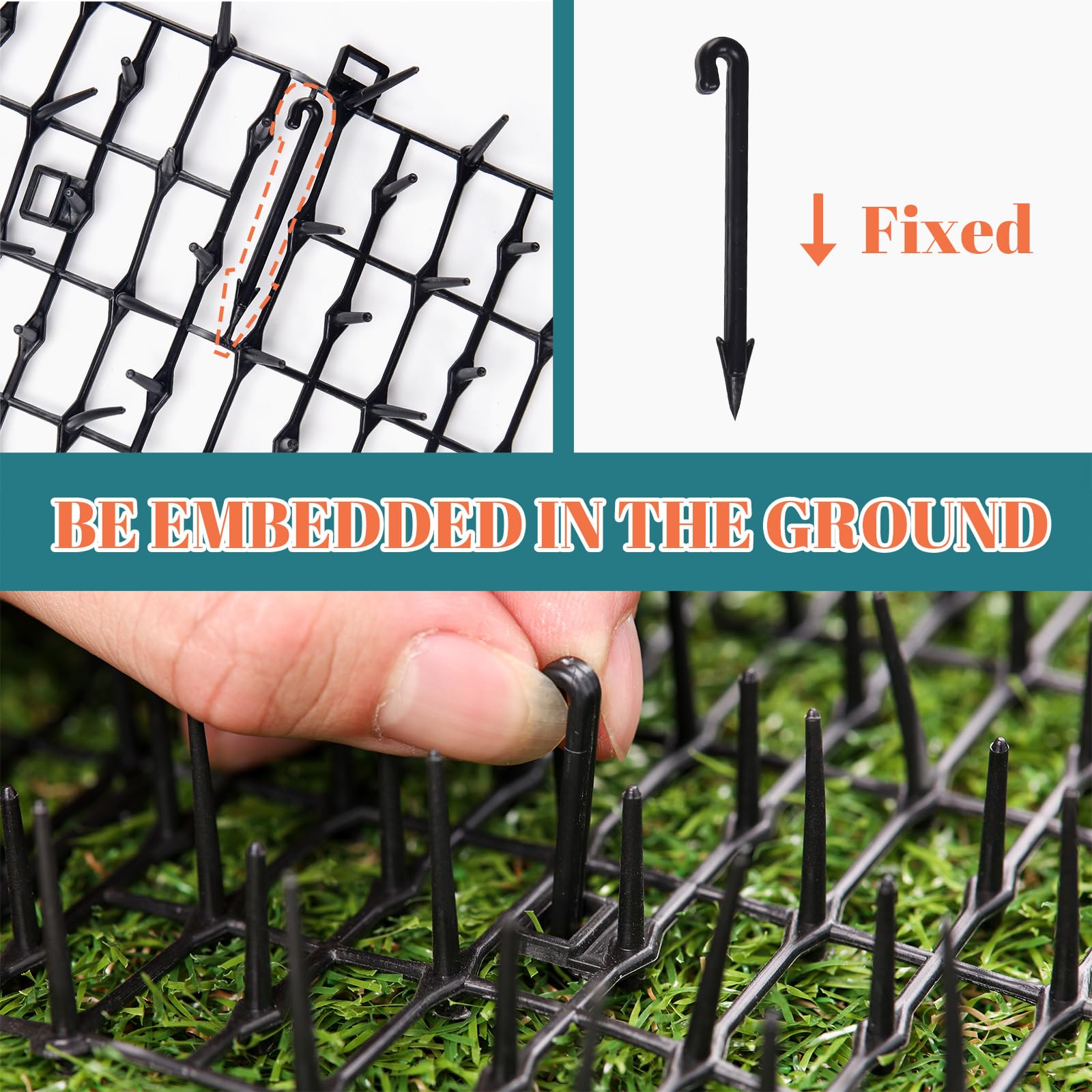 Oceanpax 6.5Ft Cat Scat Mat With Spikes, Prickle Strips Network Digging Stopper Outdoor Spike Deterrent Mat, 78 Inch X 11 Inch