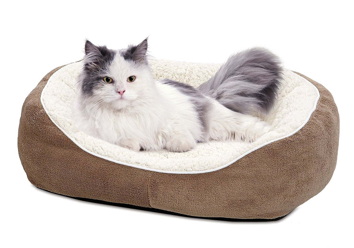 MidWest Homes for Pets Cuddle Bed, Medium, Taupe, Fleece, 28.5"L x 23.0"W x 6.5"Th, Model 40279-C