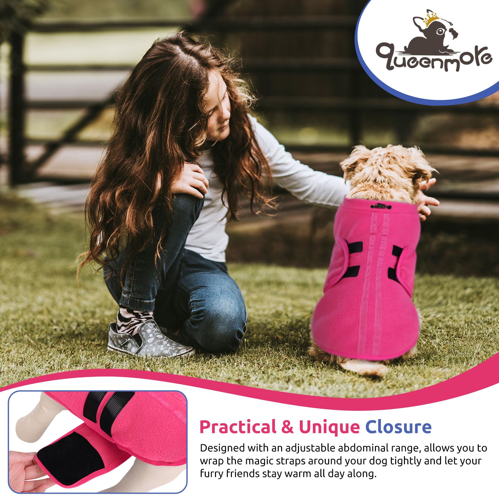 Queenmore Xxl Dog Sweater, Soft Fleece Vest Pullover Dog Jacket With Leash Hole, Warm Winter Dog Clothes Cold Weather Doggy Dachshund Sweaters For Large Dogs Cats Boy Or Girl (Pink, Xxl)