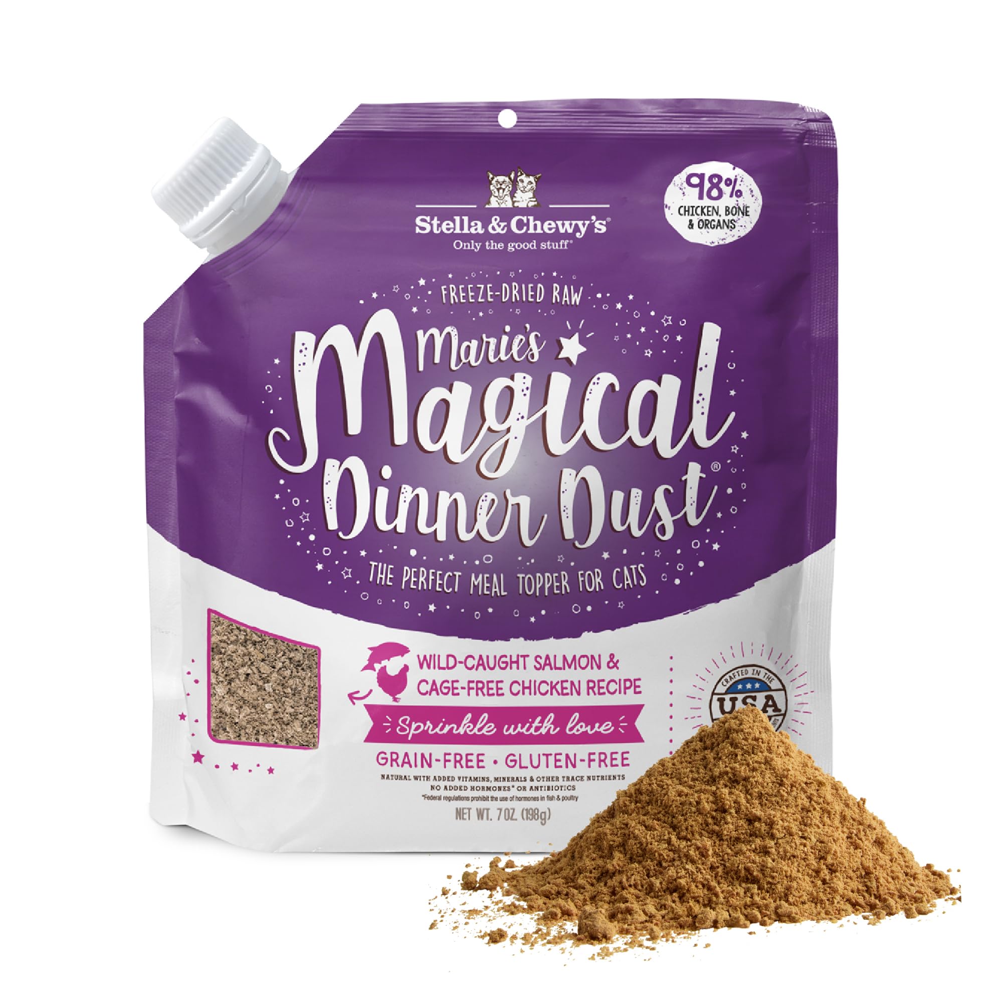 Stella & Chewys Freeze-Dried Raw Maries Magical Dinner Dust - Grain Free, Protein Rich Cat & Kitten Food Topper - Wild-Caught S