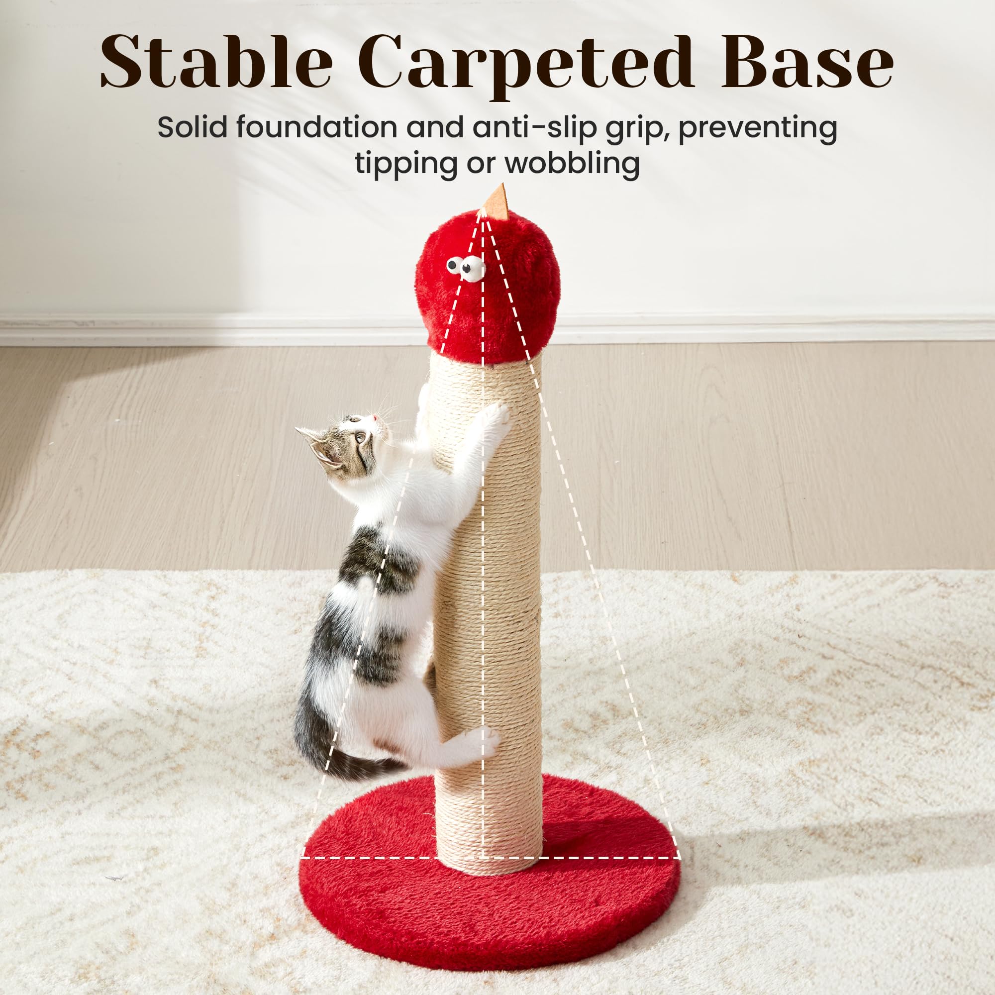 Fansafurn 22In Cat Scratching Post (Red)
