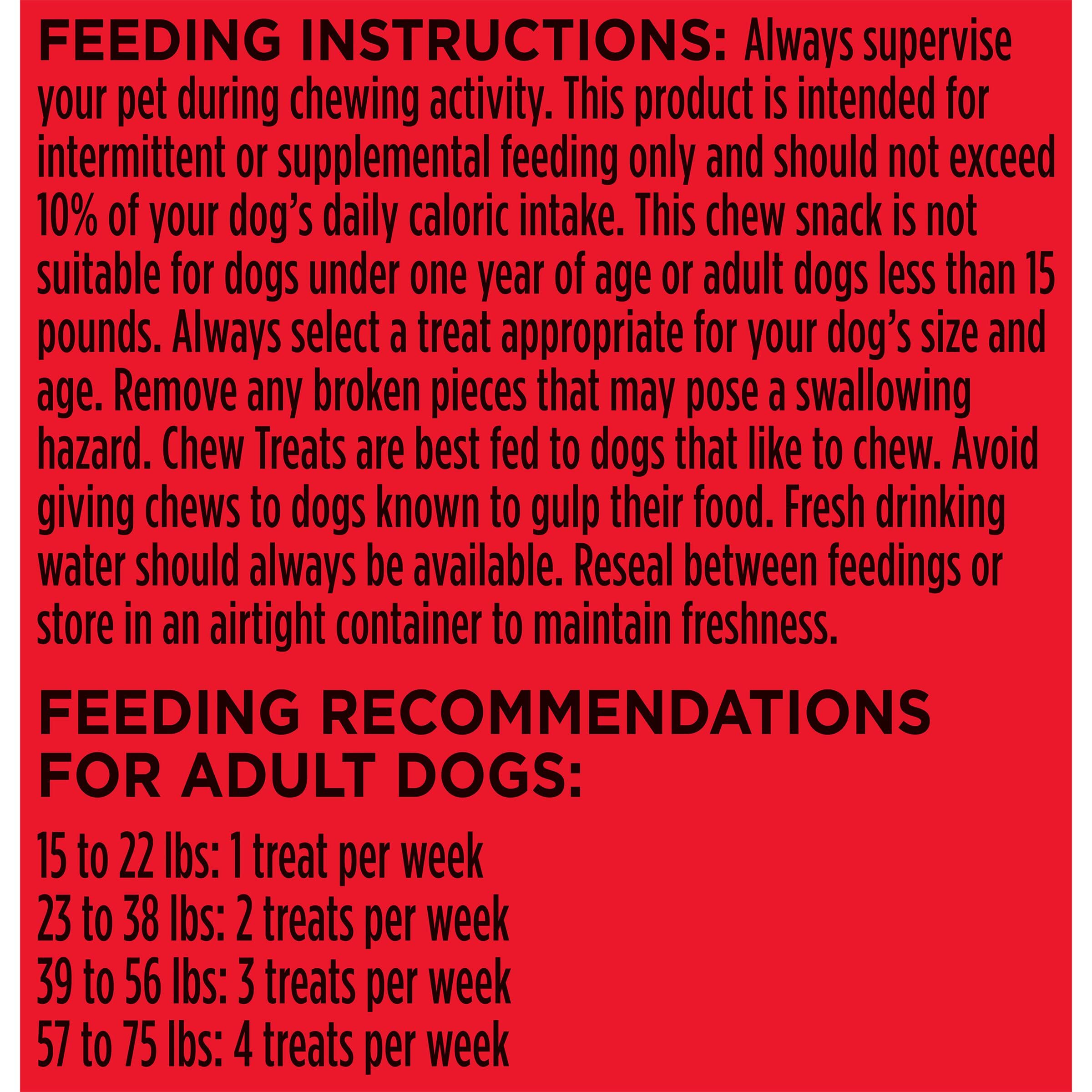 Milk-Bone Comfort Chews, Rawhide Free Dog Treats with Unique Chewy Texture and Real Beef, 3 Chews (Pack of 5), Easy on Digestive