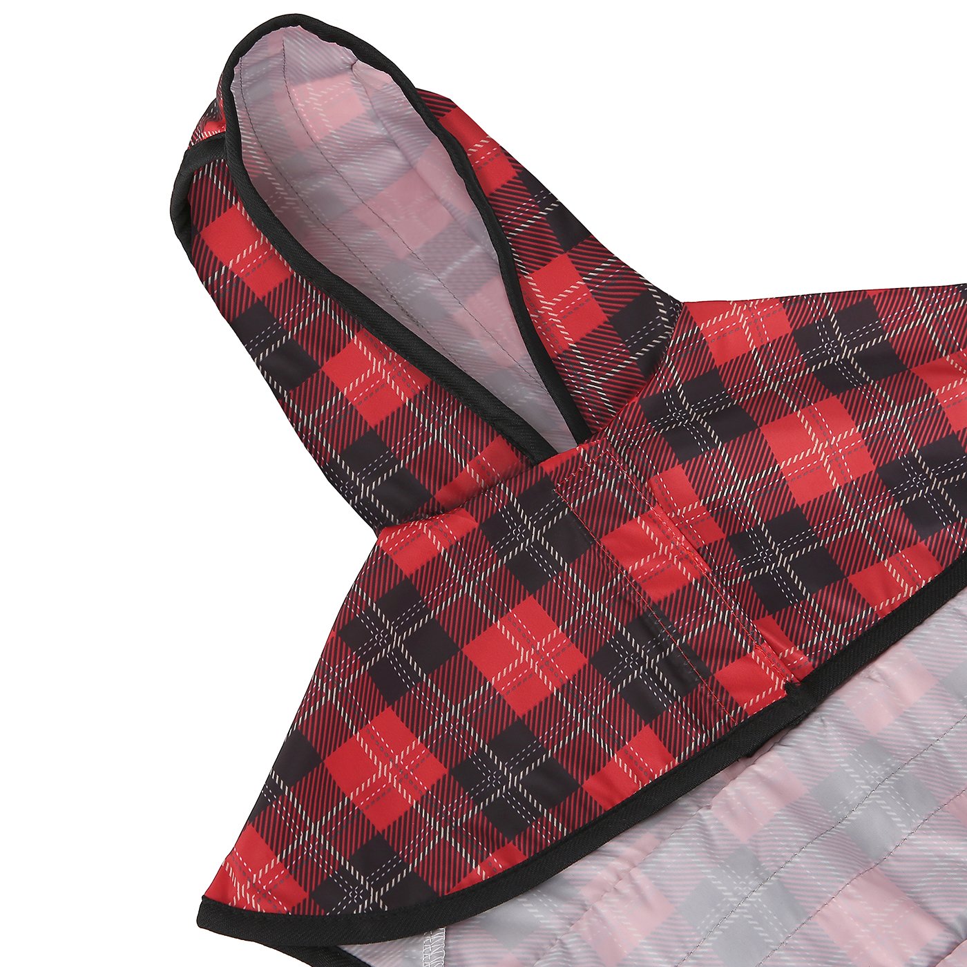 Hde Dog Raincoat Hooded Slicker Poncho For Small To X-Large Dogs And Puppies Plaid - S