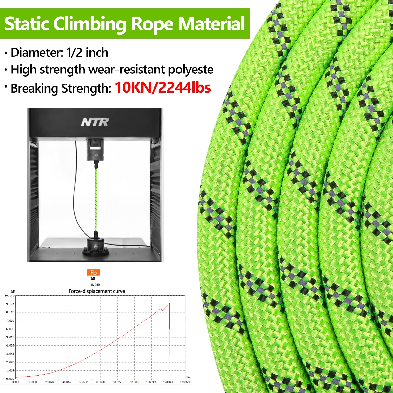 Ntr 3Ft Heavy Duty Dog Leash, Green Rope Dog Leashes With Swivel Lockable Hook And Comfortable Padded Handle, Cat Puppy Leash Le