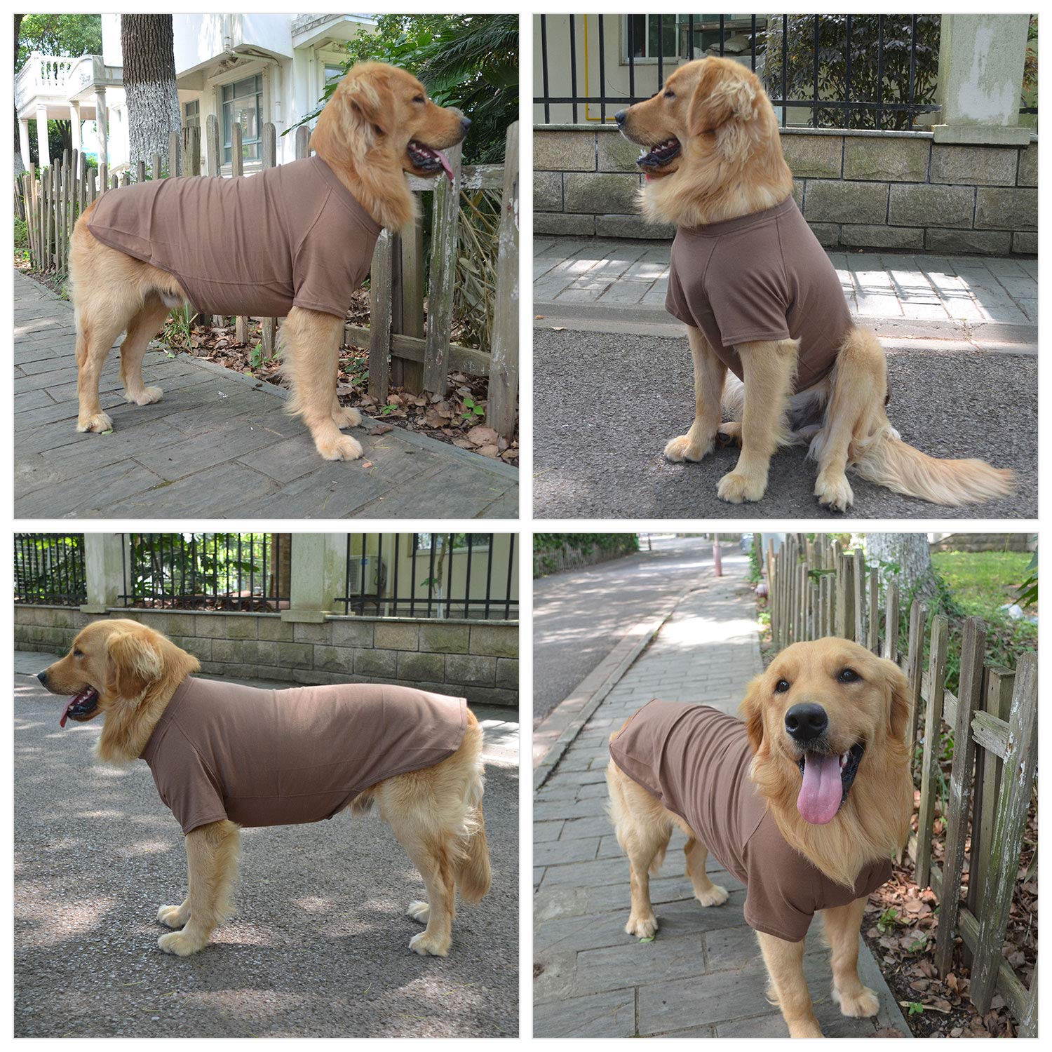Lovelonglong 2019 Pet Clothing Dog Costumes Basic Blank T-Shirt Tee Shirts for Medium Dogs Coffee XXL
