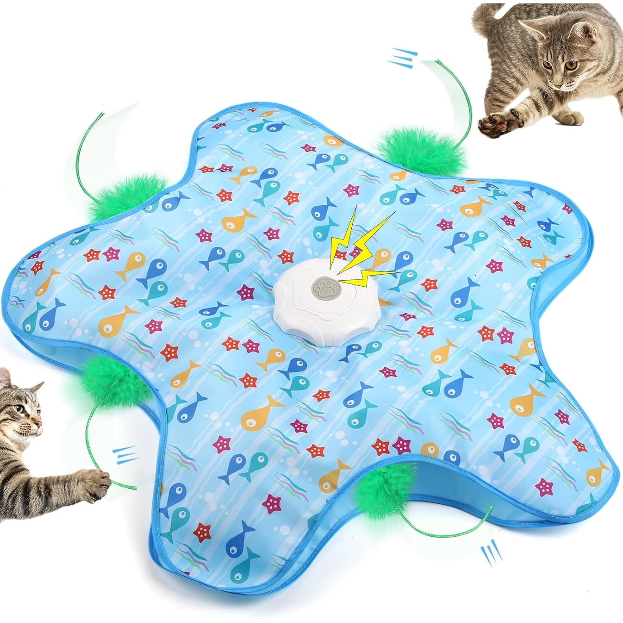 Shiksha Patri Interactive Cat Toys For Indoor Cats & Kittens  Automatic Hide And Seek Cat Toy With Moving Feather & Squeaky Mou
