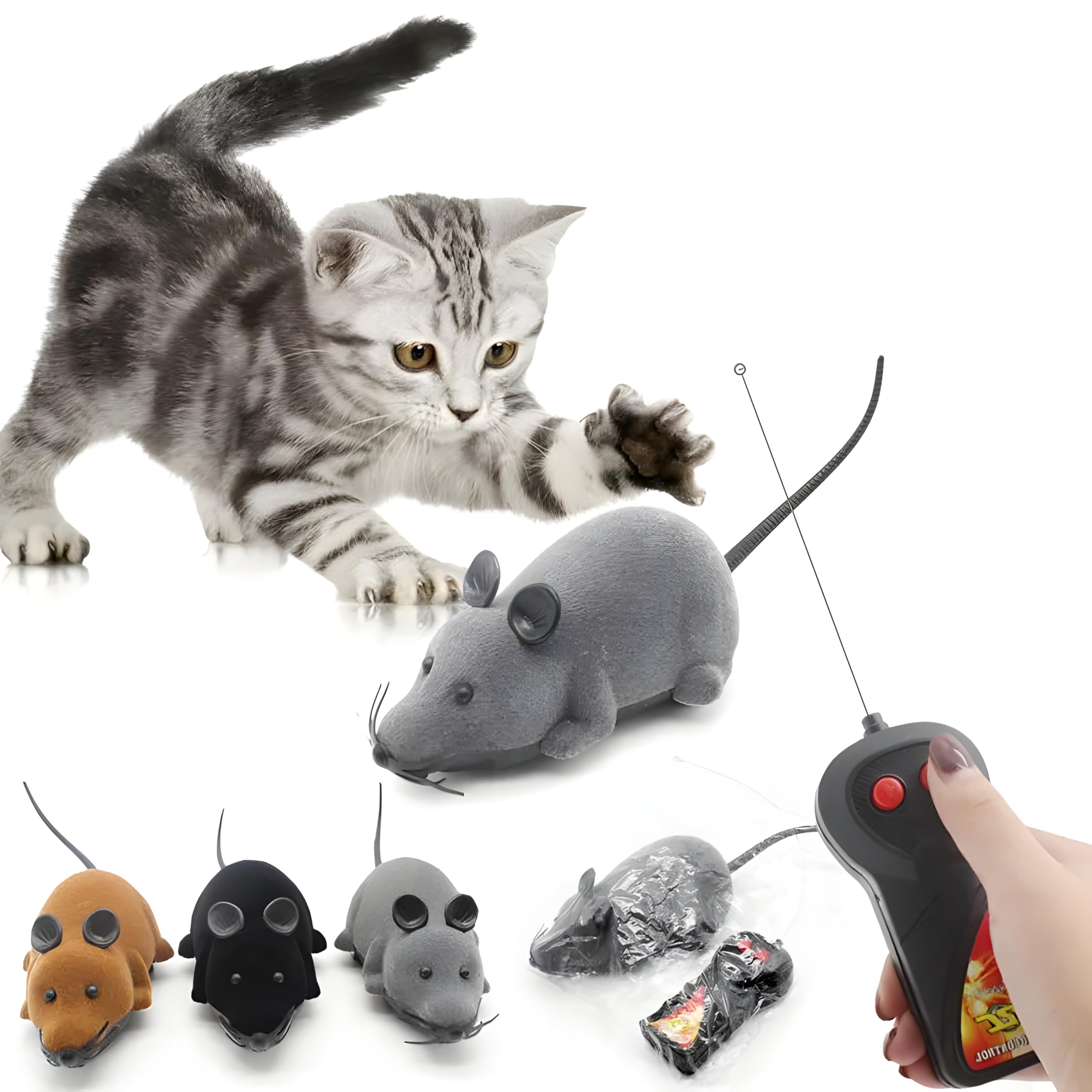 Pawlites Remote Control Cat Toy, Mouse Shaped, Interactive Play Chasing Running Play Time Premium