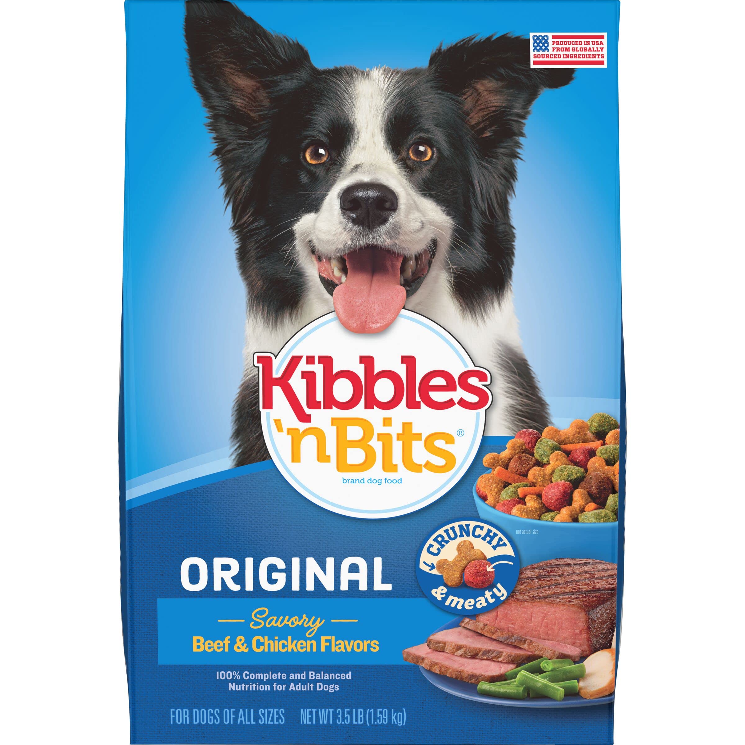 Kibbles N Bits Original Savory Beef & Chicken Flavors Dry Dog Food, 3.5 Pounds