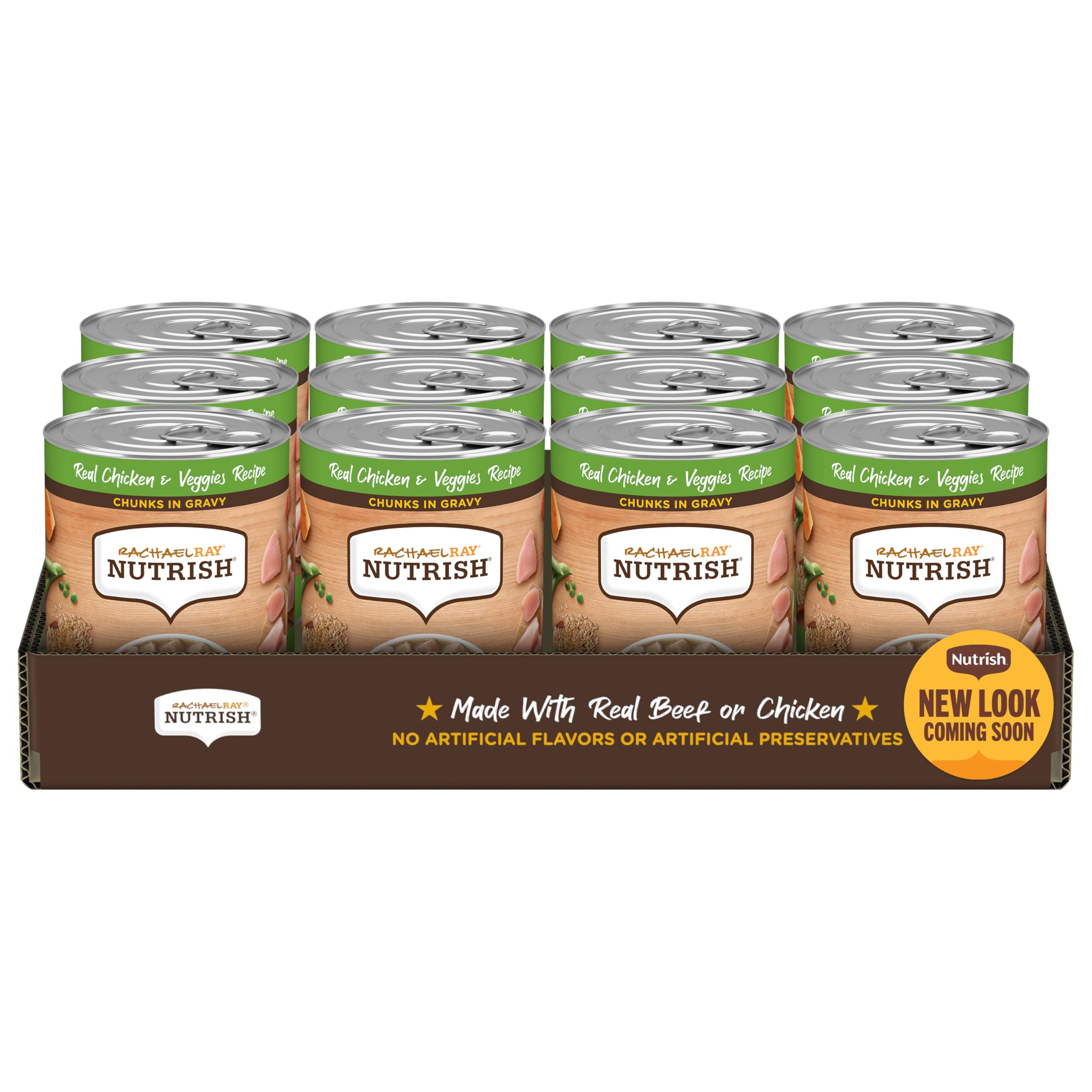 Rachael Ray Nutrish Chunks in Gravy Wet Dog Food Real Chicken & Veggies Recipe, 13 Ounce (Pack of 12)