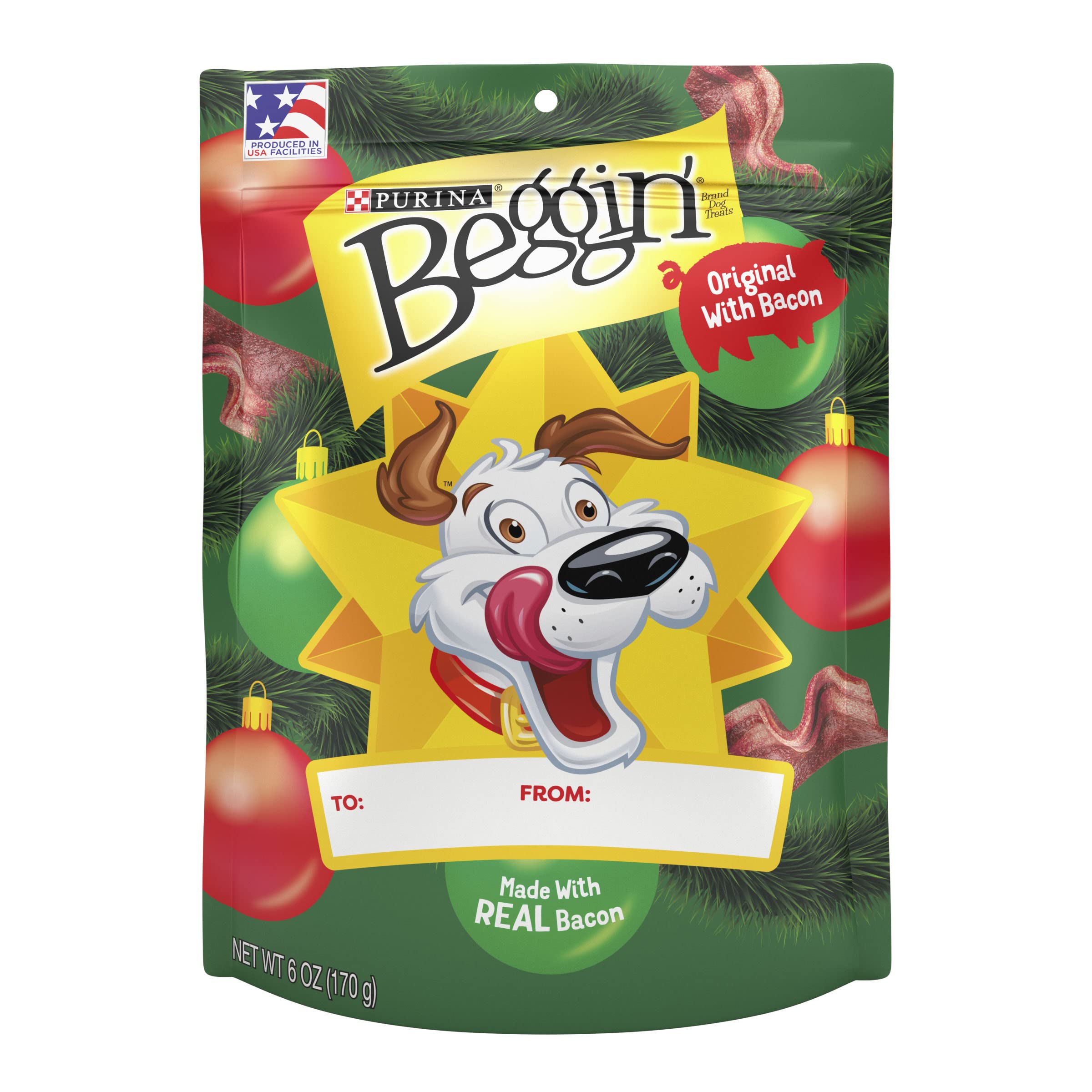 Purina Beggin Strips Dog Treats, Original With Bacon Flavor - 6 oz. Pouch