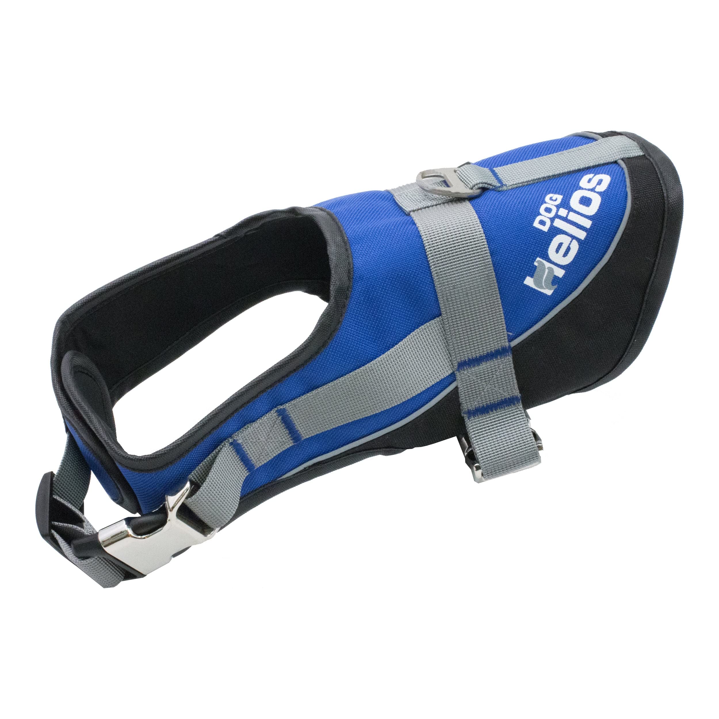 Helios Bark-Mudder Easy Tension 3M Reflective Endurance 2-in-1 Adjustable Dog Leash and Harness, Medium, Blue