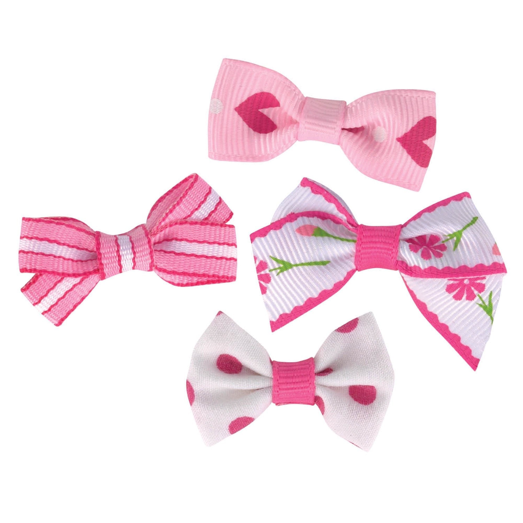 Aria Pretty In Pink Bows For Dogs, 48-Piece Canisters