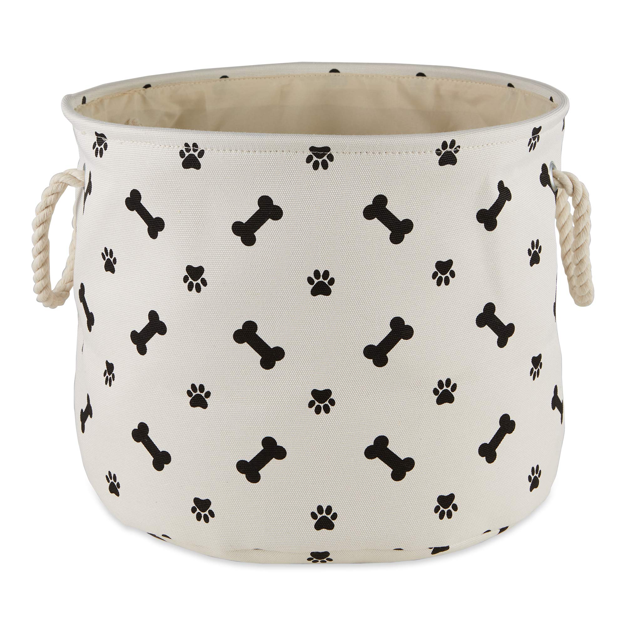 Bone Dry 5511 Pet Storage Collection Paw And Bone Print, Medium Round, Nautical Blue