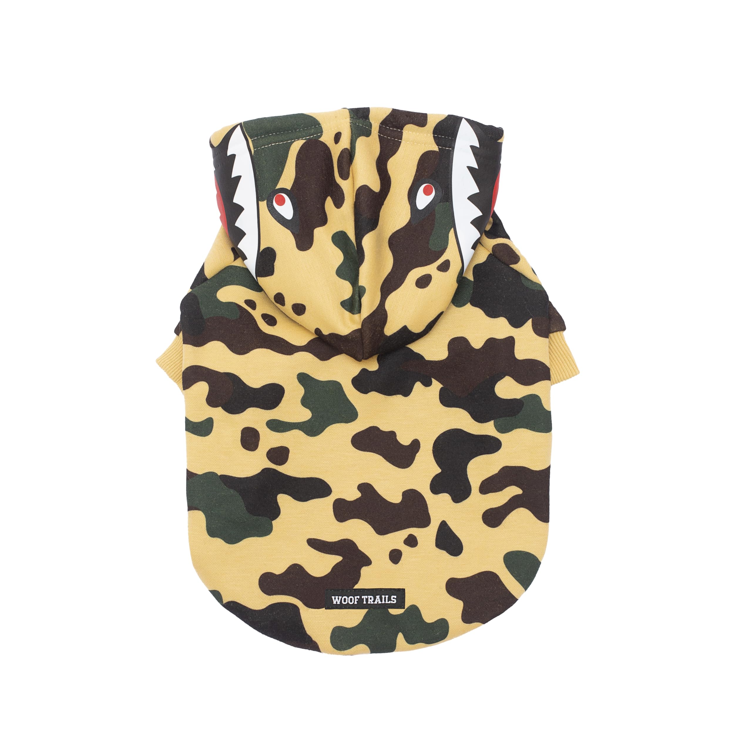 Camo Dog Hoodie Dog Clothes Extra Warm Fleece Lining Stretchy Fit for Small Medium Large Dogs ((Yellow, X-Large))