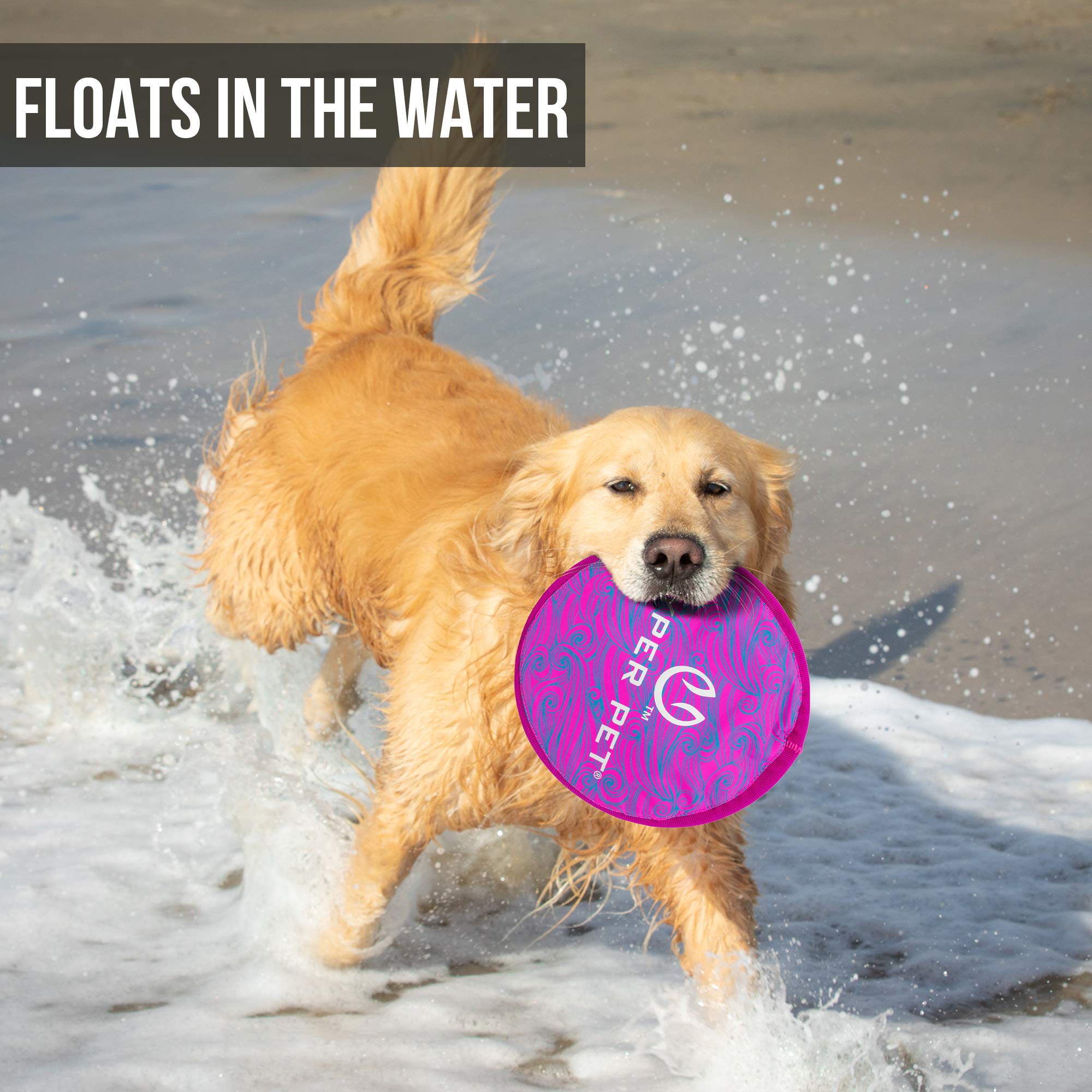 Hyper Pet Flippy Flopper 9 Flying Disc Soft Dog Toy, Floats in Water & Safe on Teeth, Pack of 1, Purple Swirl Design